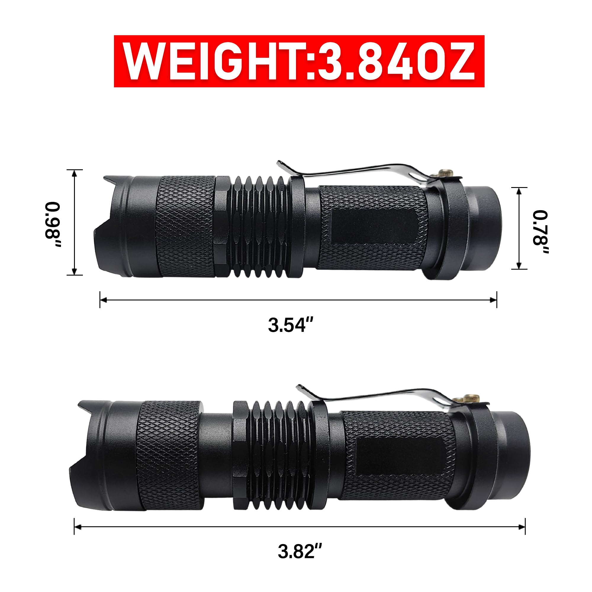 Naiveisland Red Light Flashlights, Single Mode Red Led Torch With Adjustable Focus For Astronomy, Aviation, Night Observation, And Outdoor Activities,3-Pack