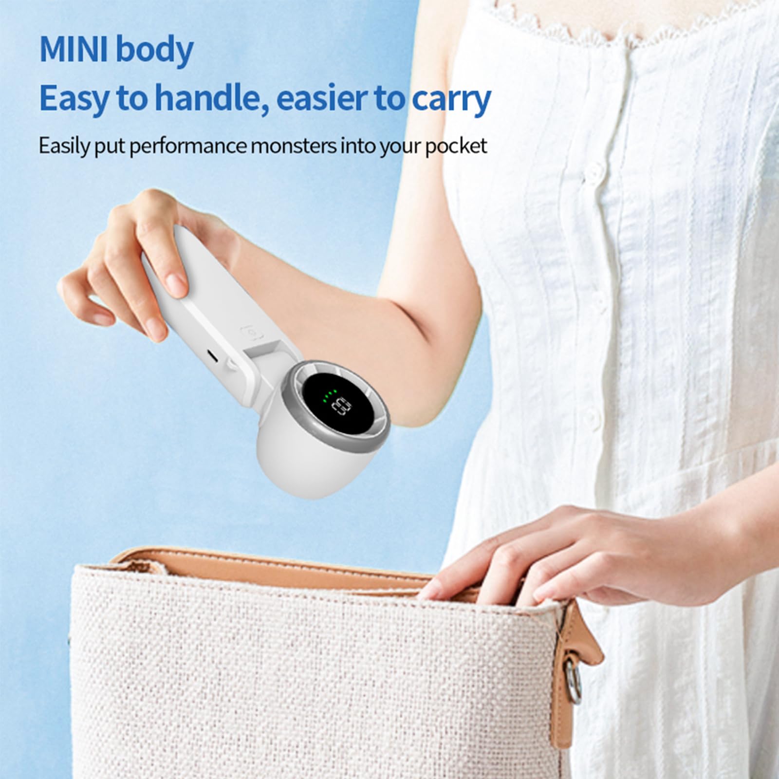 Portable Handheld Fan, 100 Speed Adjustable Angle Turbo Mini Fan With Led Display 100 Speeds