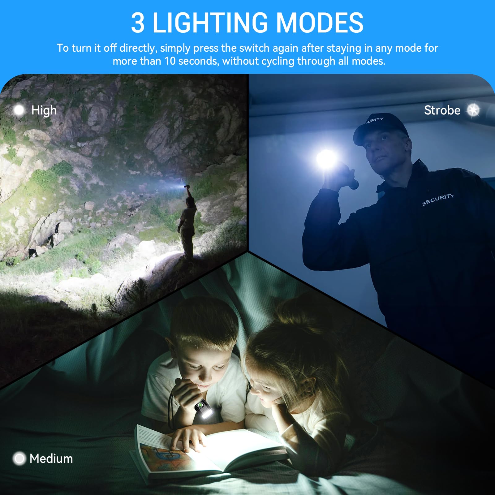 Wdtpro Flashlights Rechargeable High Lumens, 4X Super Bright Led Flashlight, 2000L Powerful Flash Light Waterproof With Memory Function, Long-Lasting, Utility Flashlight For Home Camping Hiking,