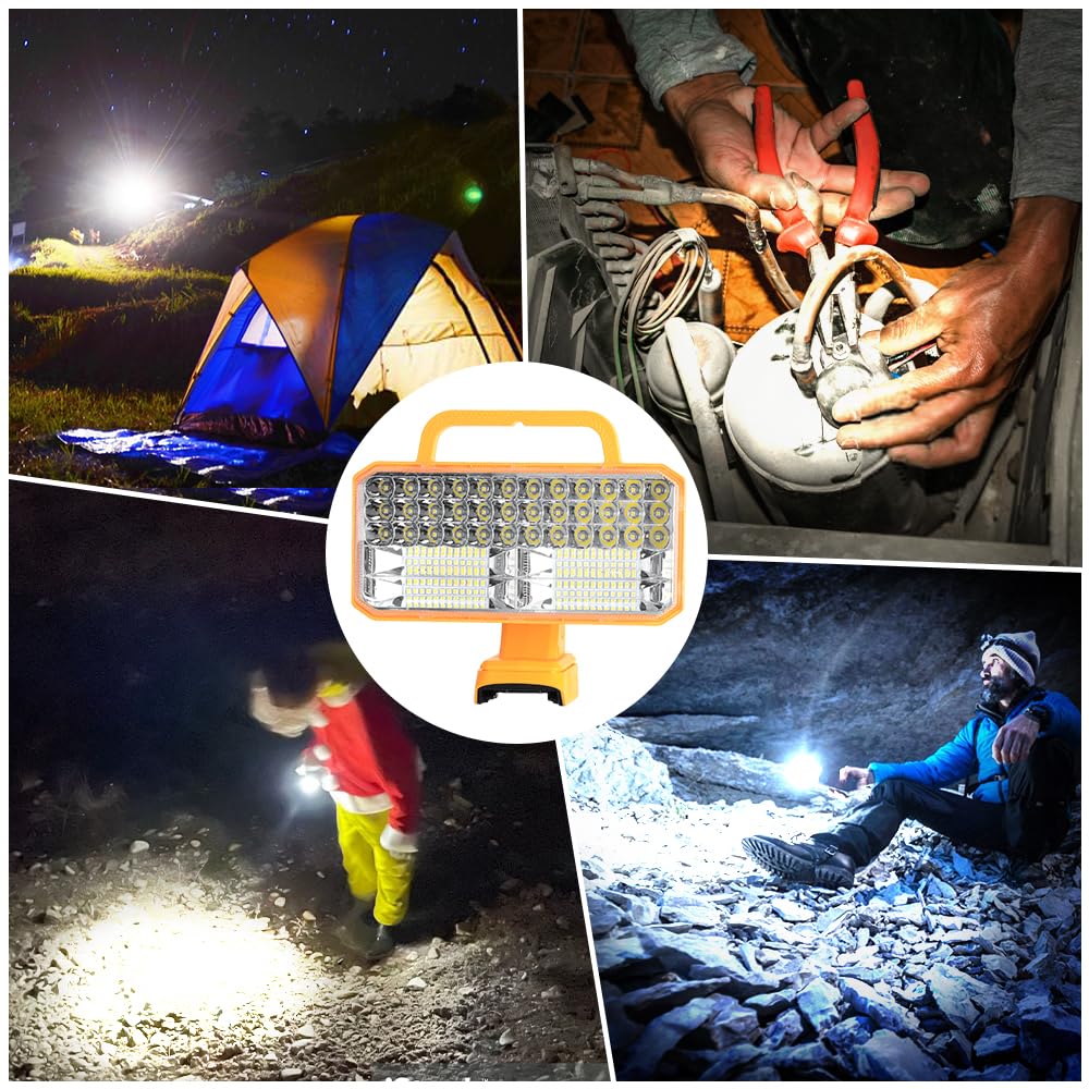 Weixblixian 4200Lm Light Compatible With Dewalt 20V Max Lithium-Ion Battery, 40W Flashlight With Usb Port, Led Work Light For Emergencies, Camping, Outdoor, Indoor(Battery Not Included)