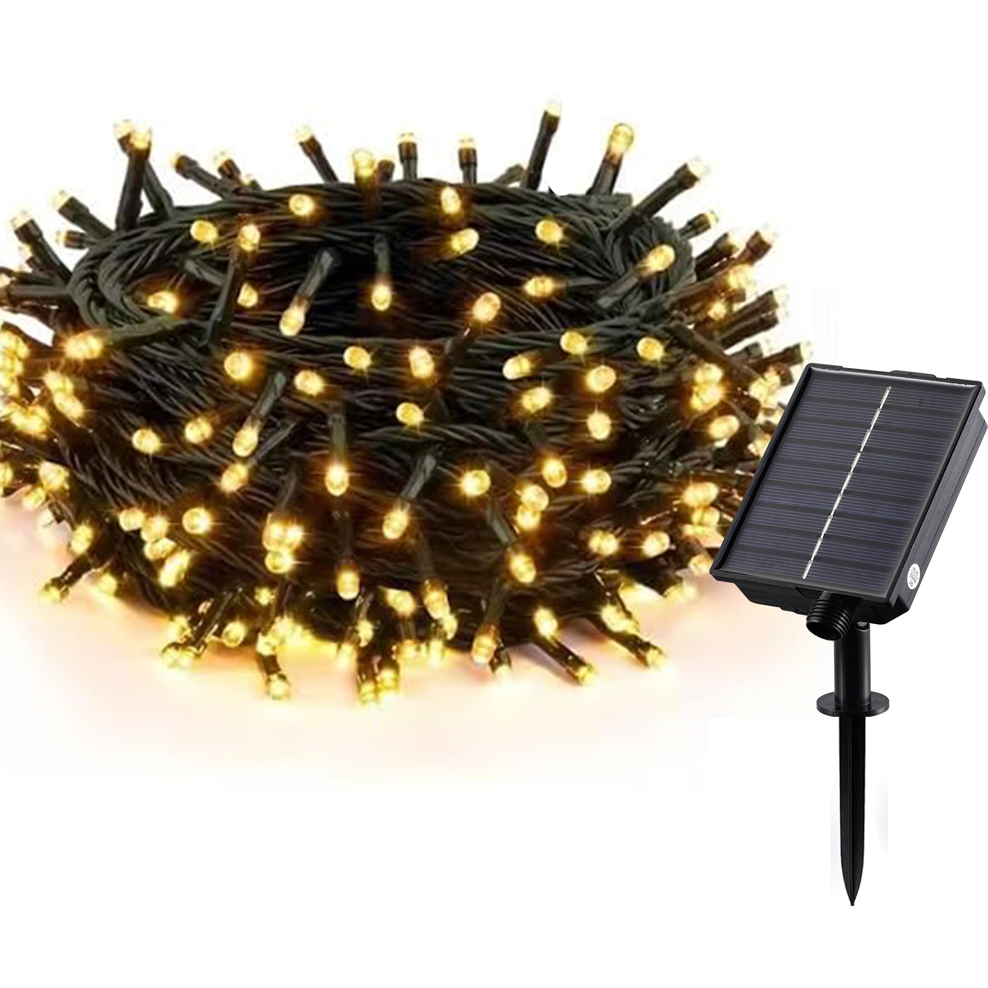 Merrimax M Solar String Lights Outdoor, 33Ft 100 Led Solar Fairy Lights 8 Modes Waterproof Xmas Lights For Garden, Patio, Home, Party, Wedding, Holiday, Tree, Outdoor Decor (Warm White, 1 Pack)