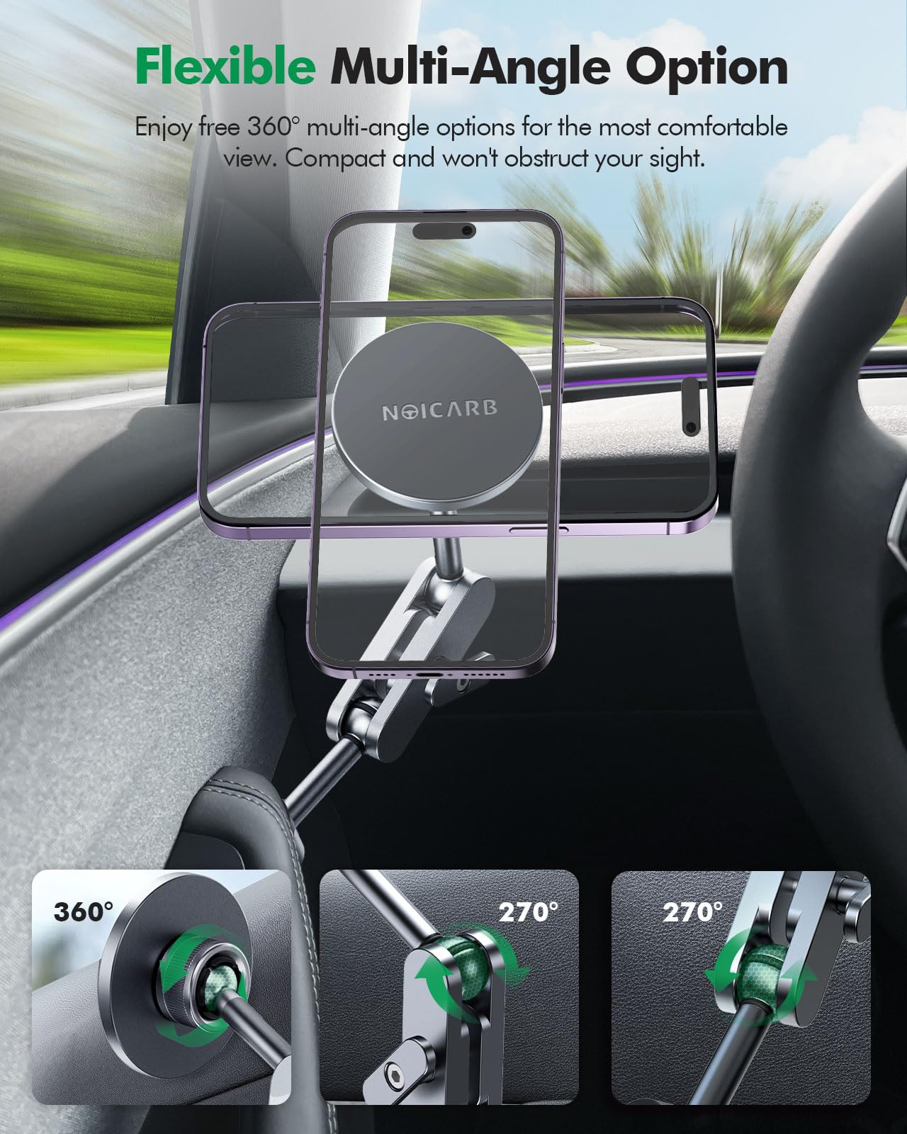 Esvne Mag-Safe Phone Mount For Tesla Model 3   – Exclusive Door-Install Magnetic Car Mount For Iphone 16/15/14/13/12, Accessories For Tesla Model 3 Highland
