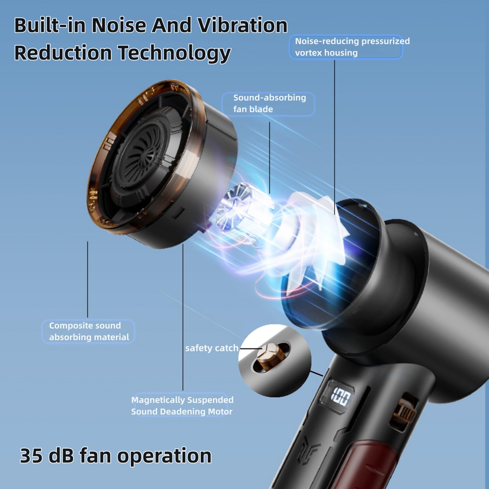 Portable Handheld Turbo Fan,Speed(1-100) Adjustable Mini Fan,4000Mah Battery Usb Rechargeable Person