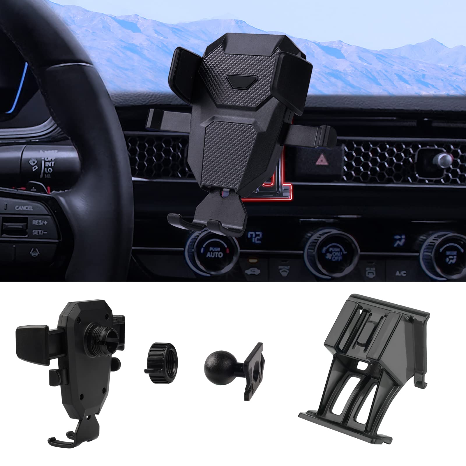 Karltys Car Phone Holder For Honda Civic    , 11Th Gen. Civic Cell Phone Mount For 4-7 Inch Phones, Hands  Thick Case Friendly Dash Air Vent Mobile Holder Stand
