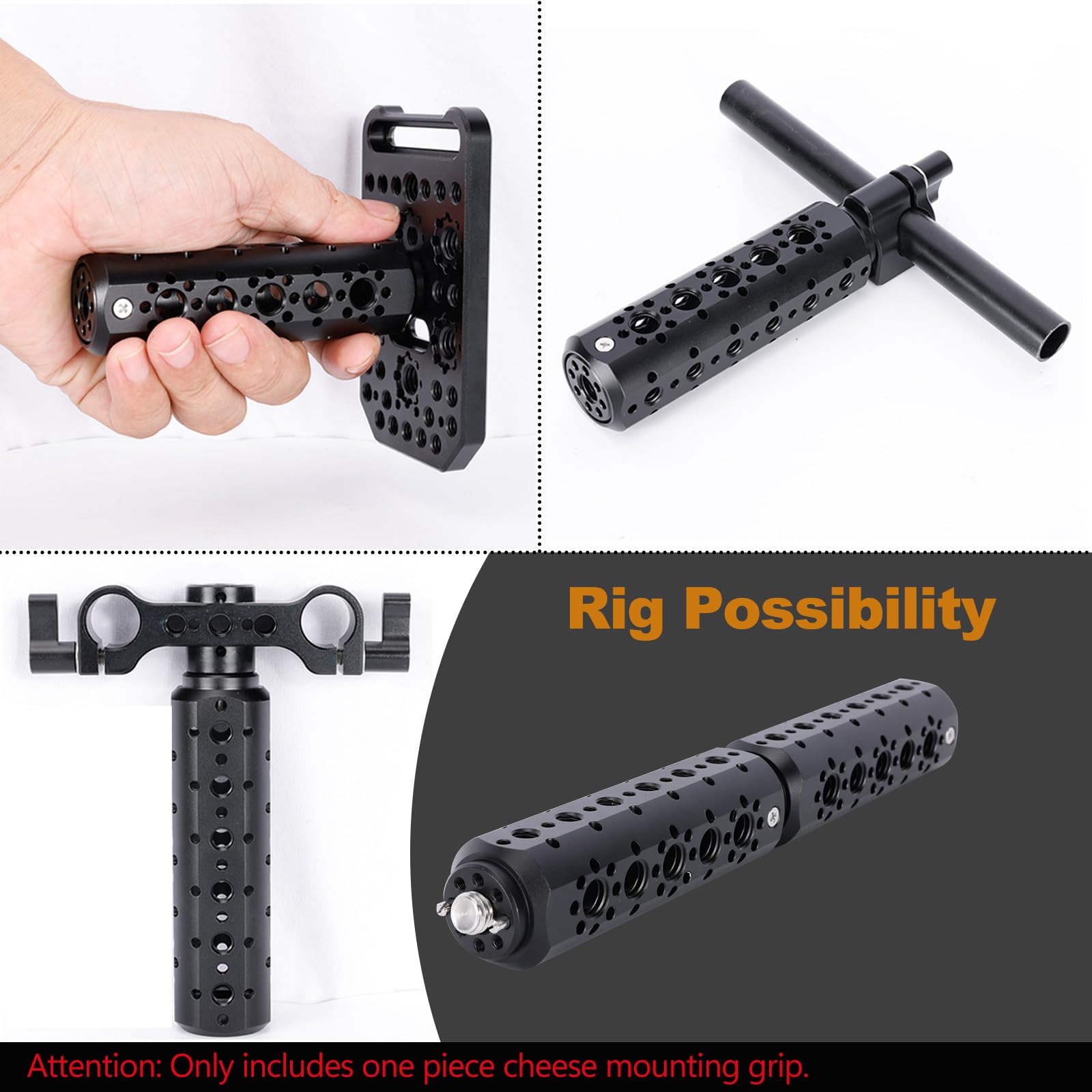 Niceyrig Cheese Mounting Plate Camera Accessory Extension Handle Grip For Arri Mount, Steady Video Support Stabilizer Camera Handgrip For Diy Accessories - 600