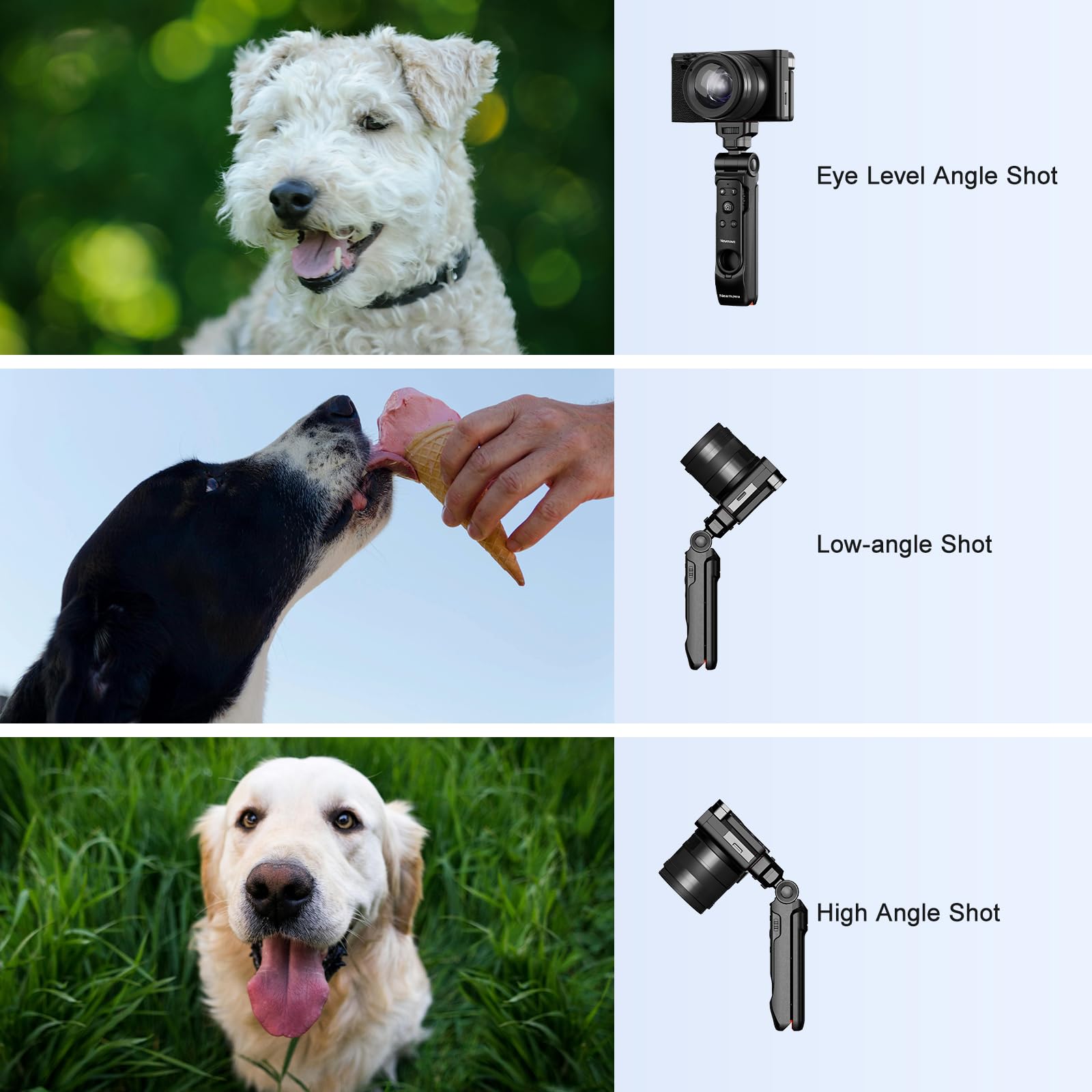 mowa Wireless Remote Control Shooting Grip & Mini Tripod For Sony Zv-1, Zv-1F, A7 Iii, A7R Iii, A9, A6100, Rx100 Vii, Canon Eos Rp, Eos R, 6D Mark Ii, 800D, Nikon Z, Z6 Ii, Z50, Coolpix A1000
