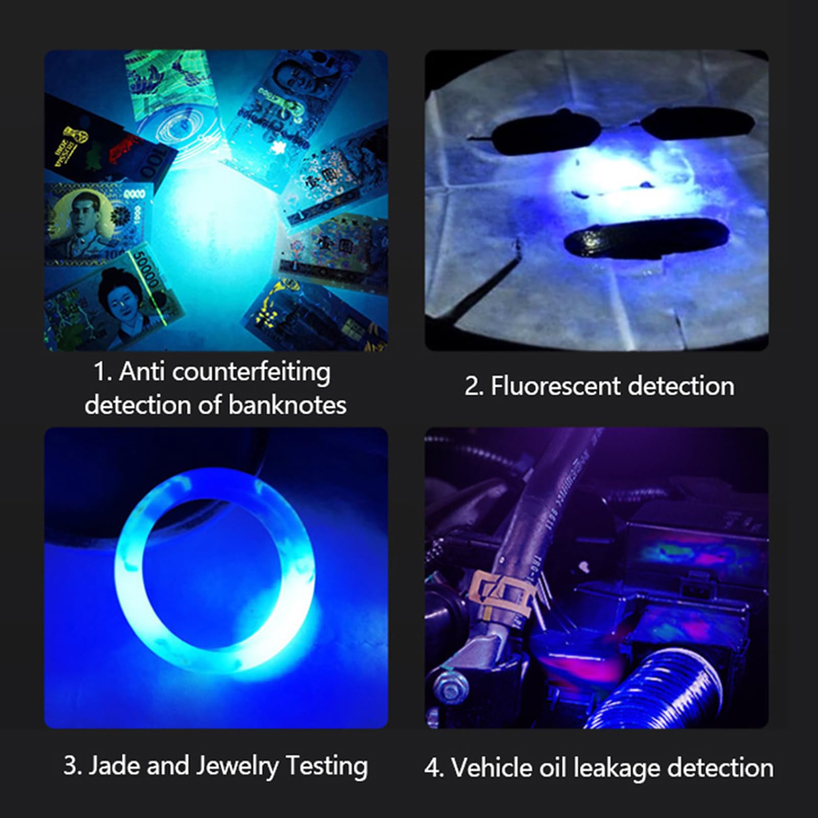 Wboxlizy Black Light Uv Flashlight, 365 Nm Blacklight Flashlights Rechargeable High Definition Ultraviolet Pet Urine Detector For Cat Urine, Stains, Bed Bug