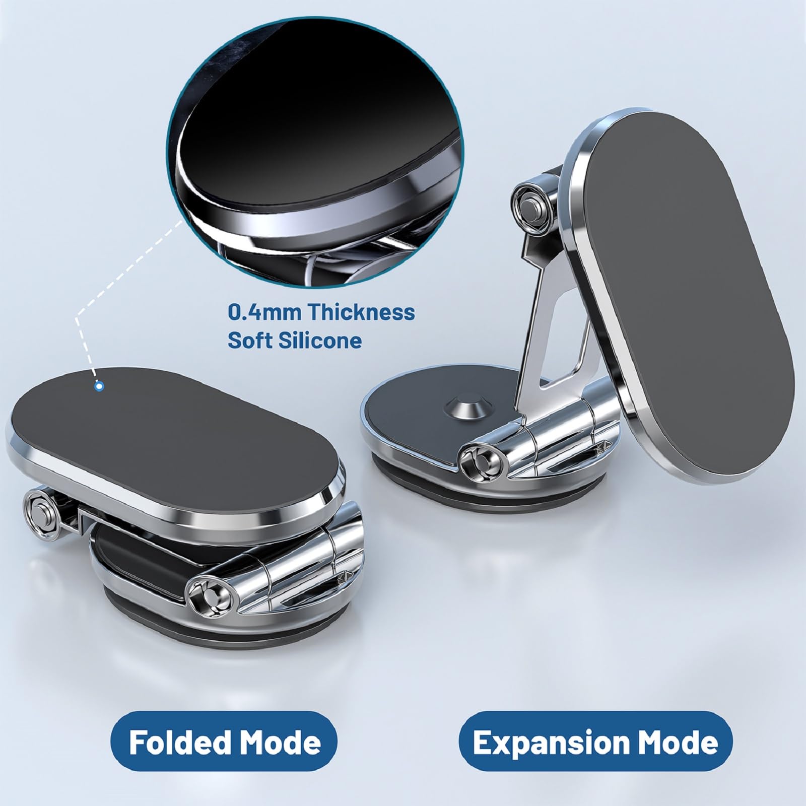 Chdfkkd Magnetic Phone Holder For Car  Foldable 8X Strong Magnetic Phone Mount Multi-Functional 720°Rotation Magnet Cell Phone Mount For All Smartphones (Standard Black)