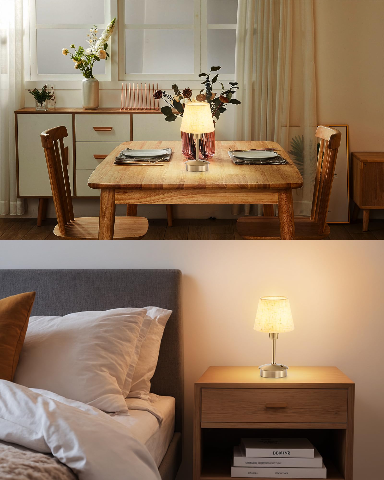 Depecal Rechargeable Cordless Table Lamp For Restaurant Dinner Table, 5200Mah Battery Operated Lamps, Small Touch Dimmable Ambient Lighting For Bedroom Living Room Kitchen Dining Room Entryway Outdoor Patio