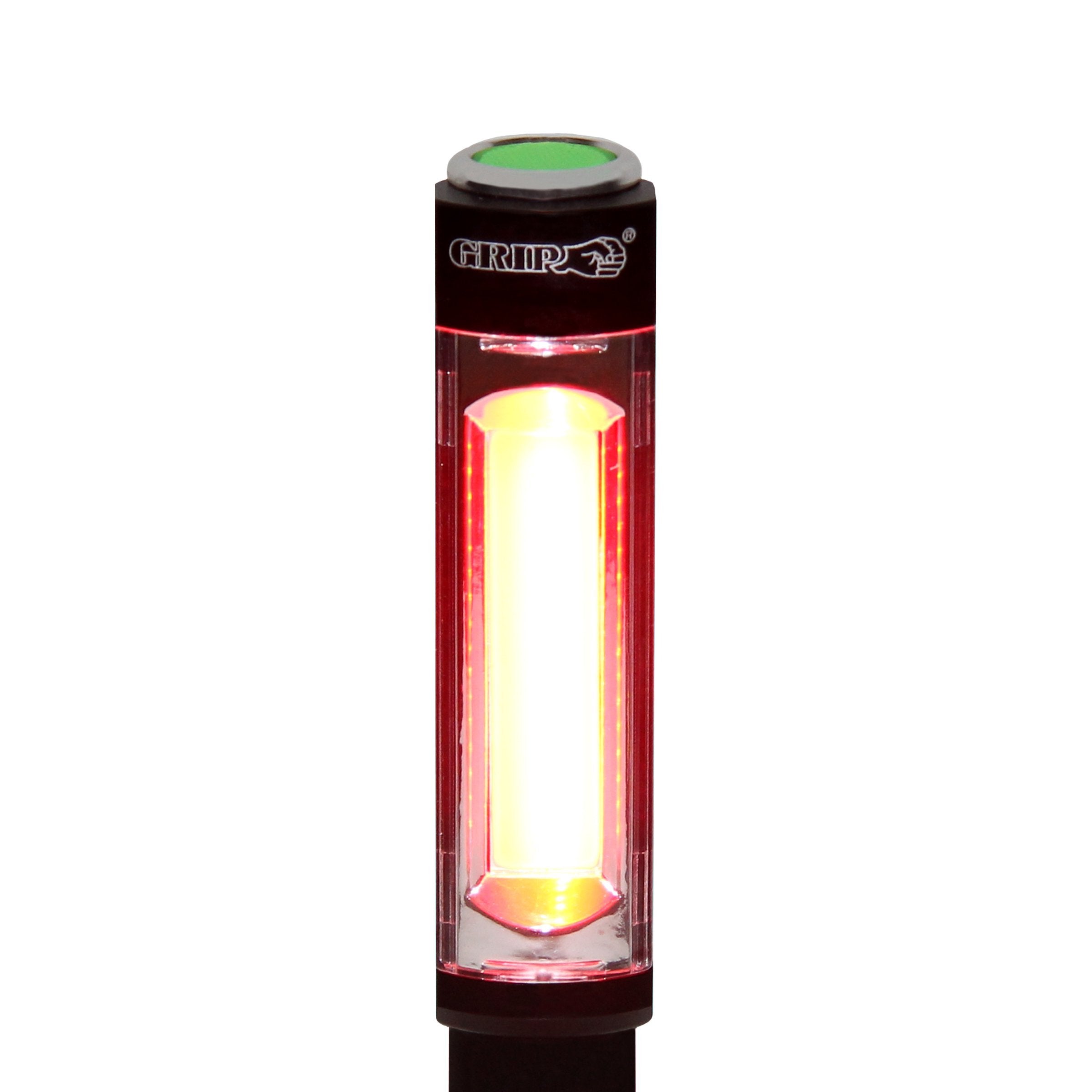 Grip Wide Beam Cob Pen Light - 3 Modes: 400 Lumens, 160 Lumens, Blinking Red - Magnetic Bottom - Home, Garage, Workshop