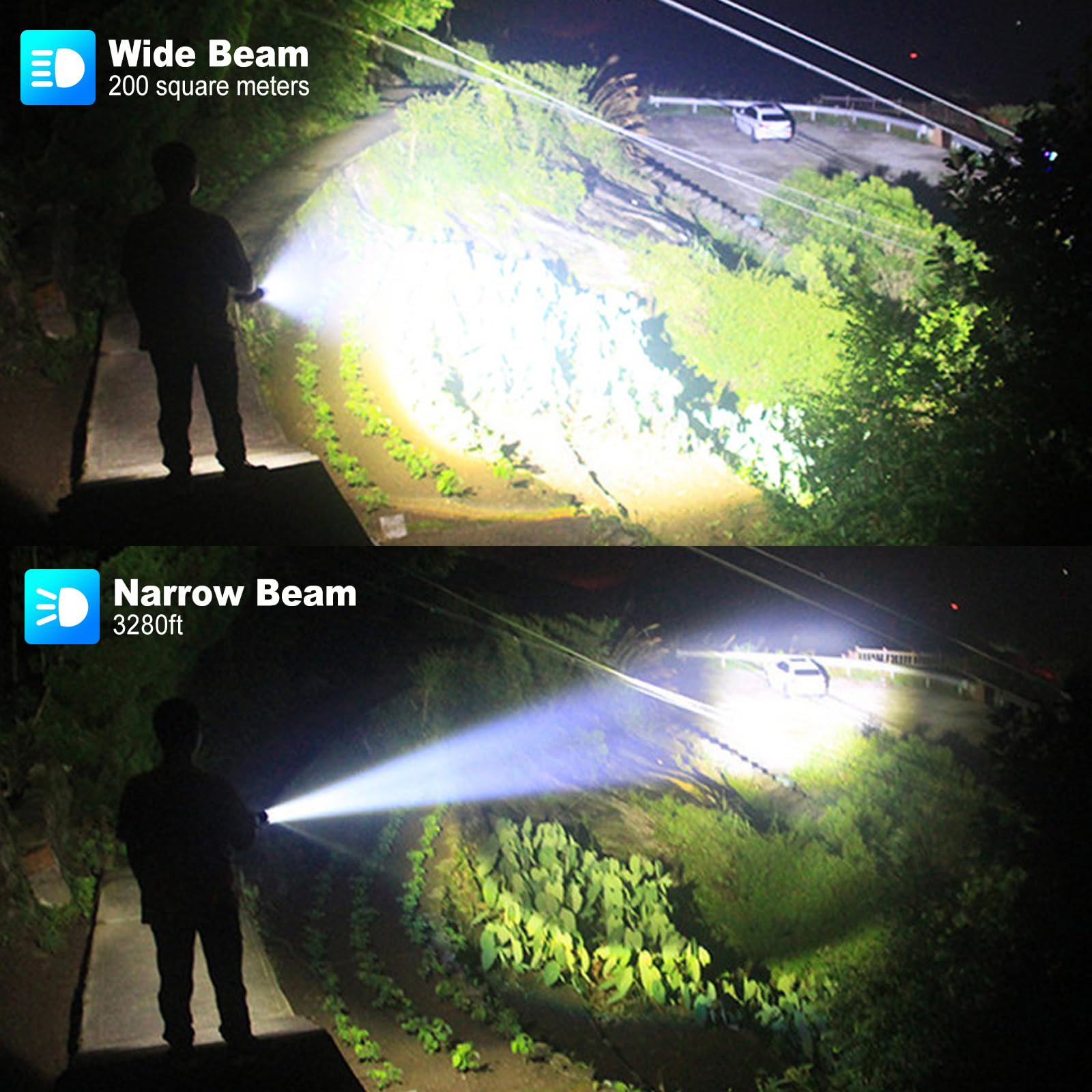 Bercol Rechargeable Flashlights High Lumens, 990,000 Lumens Super Bright Led Flash Light, 5 Modes, Ipx6 Waterproof Handheld Flash Light For Home, Emergencies, Camping