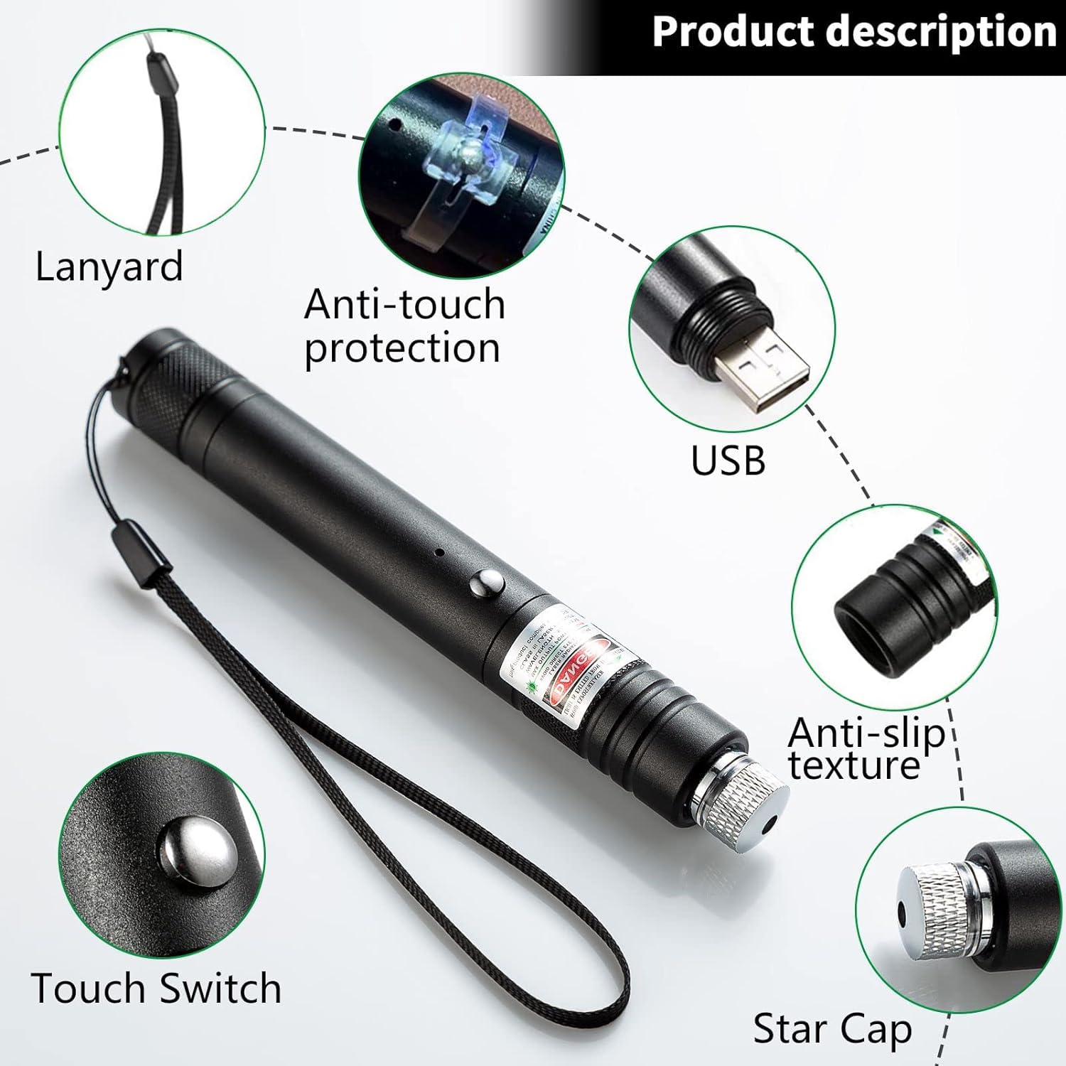 Ivvtryi 2 Pack Green Laser Pointer For Tv, Led, And Lcd Screen Presentations And Outdoor Office Construction