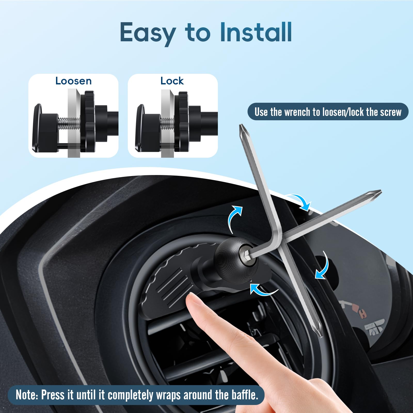 Kaishengyuan  Vent Magnetic Phone Mount For Tacoma 2016 - And 2014- Toyota Tundra, 3Rd Gen Tacoma Cell Phone Cradles With Full Metal Arm 20X Super Strong Magnet Phone Holder Fit For All Smartphone