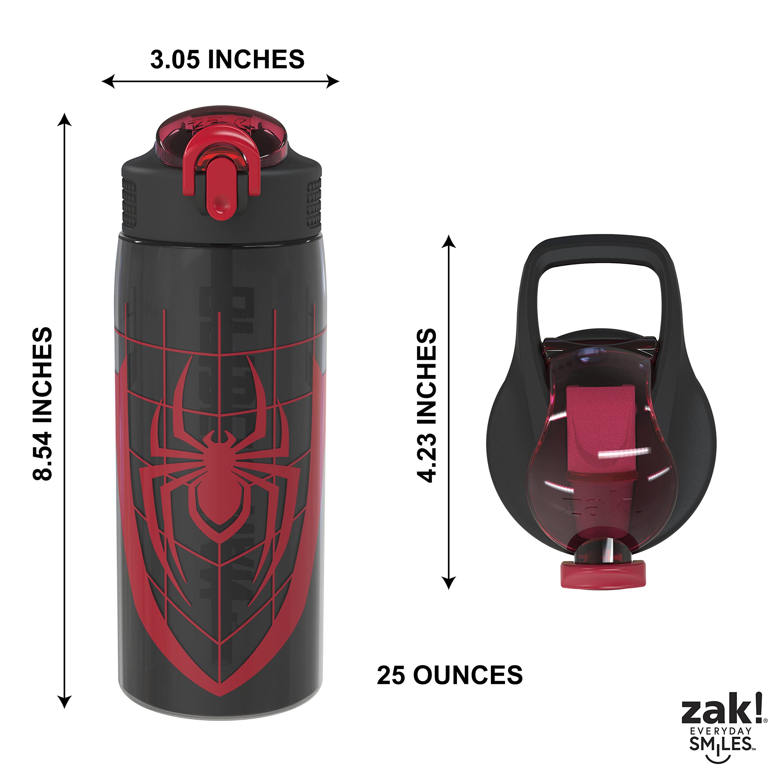 Zak Designs Marvel Spider-Man Water Bottle For School Or Travel, 25 Oz