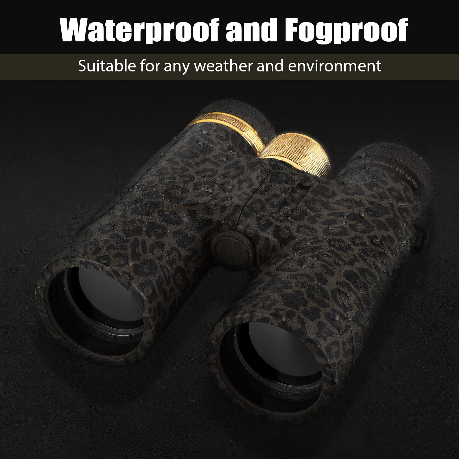 Folgtek Binoculars Adults Telescopes With 12X42 Hd Glasses Large Viewangle With Clear Low Night Vision Ipx7 Waterproof Multi Coated Field For Outdoor Observation, Camping, Hunting
