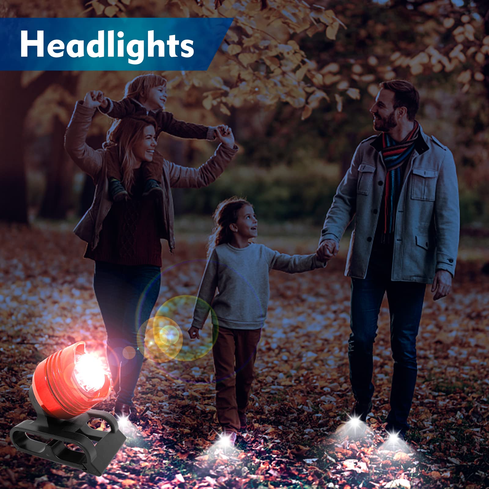 Vartiey Running Lights For Runners,Lights For Walking At Night,Ipx5 Running Shoe Lights Waterproof,Shoe Light,2Pcs Shoe Headlights Used For Dog Walking, Walking Tours Camping, Suitable For Adults Kids(Black)