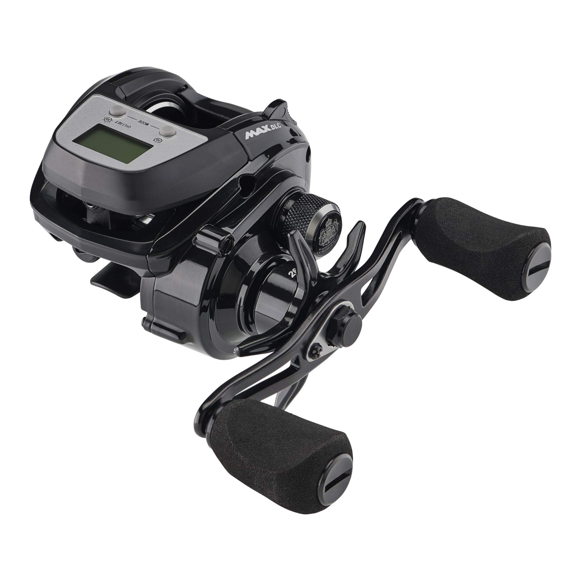 Abu Garcia Max Digital Line Counter Low Profile Baitcast Reel, Size Lp (1498727), Carbon Fiber Star Drag, Max Of 20Lb  9.0Kg, Durable, Lightweight And Strong,Black
