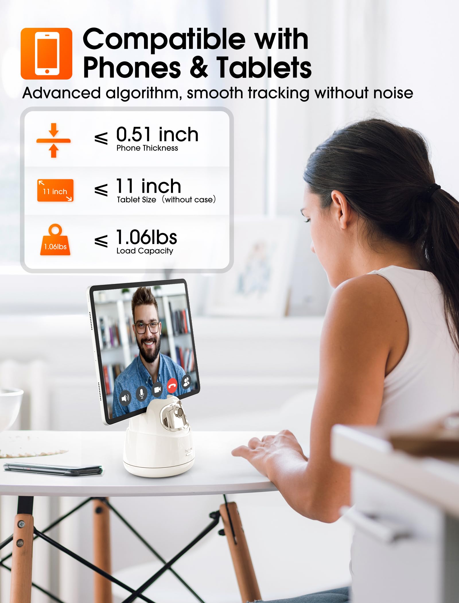 Hohem Go Auto Face Tracking Tripod, 360° And 30° Rotation 2-Axis Ai Auto Tracking Tablet & Phone Holder With Gesture Control For Live Streaming Vlog Video Recording, Rechargeable For 10H Use, No App