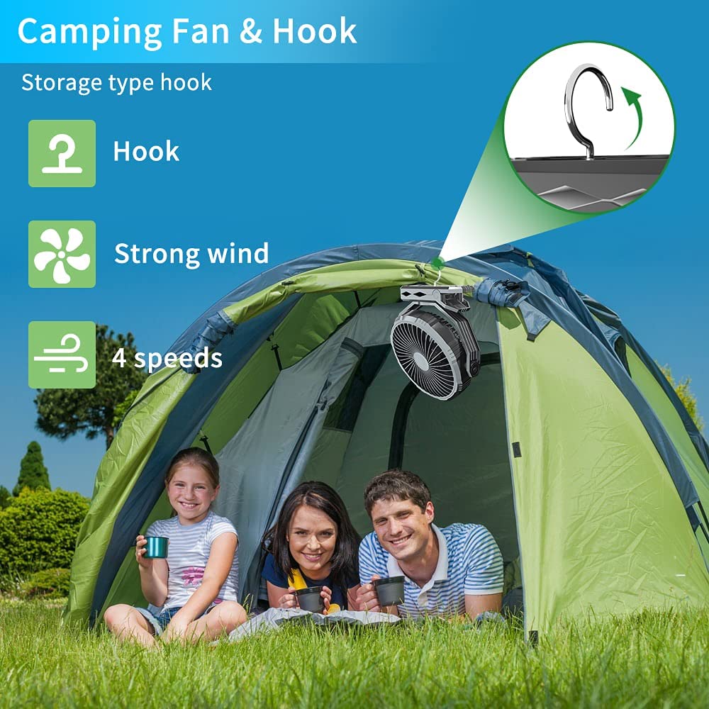 Handfan Golf Cart Fan-10000Mah Portable Strengthen Clip On Fan Rechargeable Battery Operated, 8 Inch
