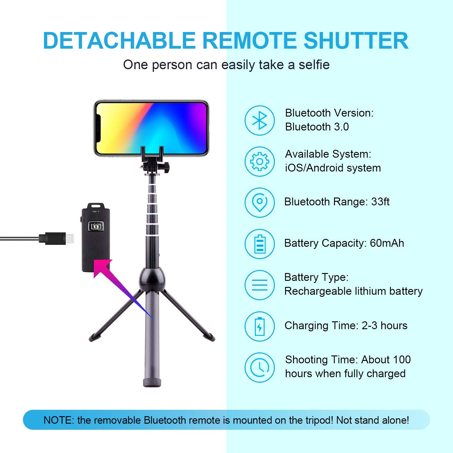 Latz·Z Latzz Selfie Stick Tripod, 45 Inch Phone Tripod, Extendable Iphone Stand Tripod With Wireless Remote Shutter Compatible Iphone 15 14Pro/Max/Galaxy Note 20/S21, More