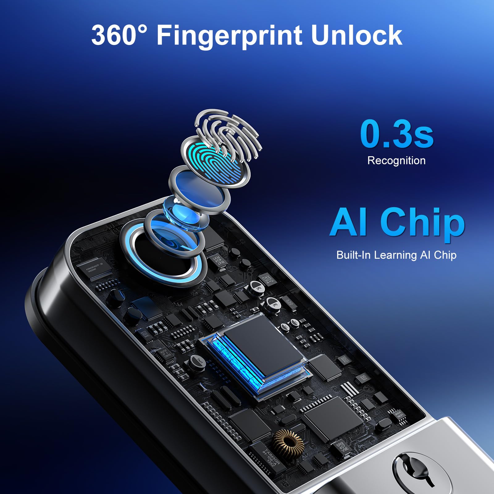 Uyf Wifi Smart Deadbolt Door Lock Set: Keyless Entry, Smart Front Door Lock With Handle, Electronic Keypad, Bluetooth Voice Control, Aluminum Alloy, Ideal For Home Security And Convenience