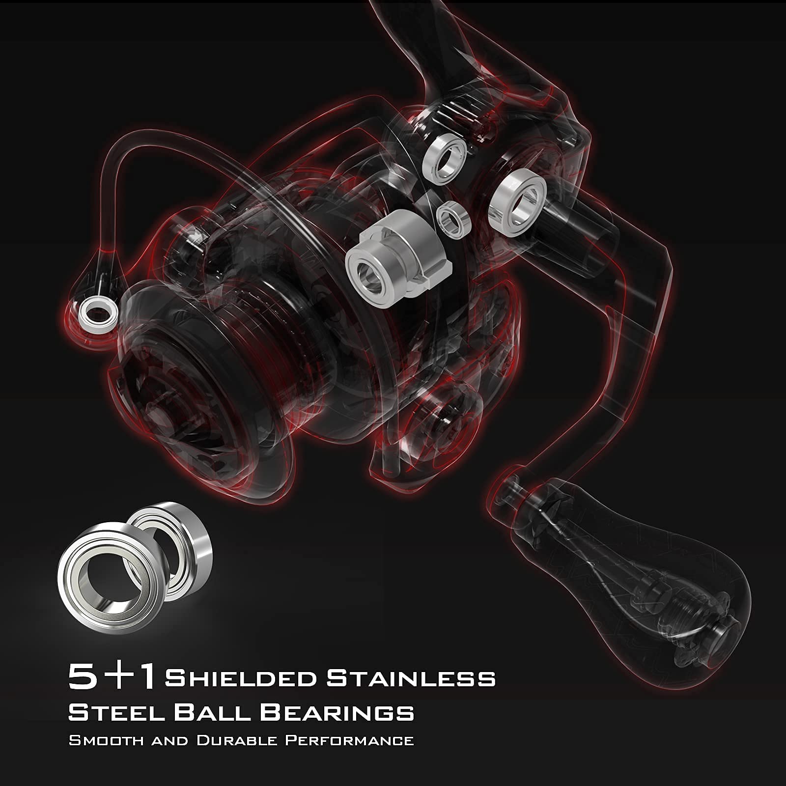 Kastking Royale Legend Ii Ice Spinning Reel - 5.8 Oz - Size 500 Is Perfect For Ice Fishing, Up To 11 Lbs Carbon Drag, 5.1:1 Gear Ratio, Sharkskin Water-Wicking Tpe Grips, Extra Long Reel Foot Stem For Gloves