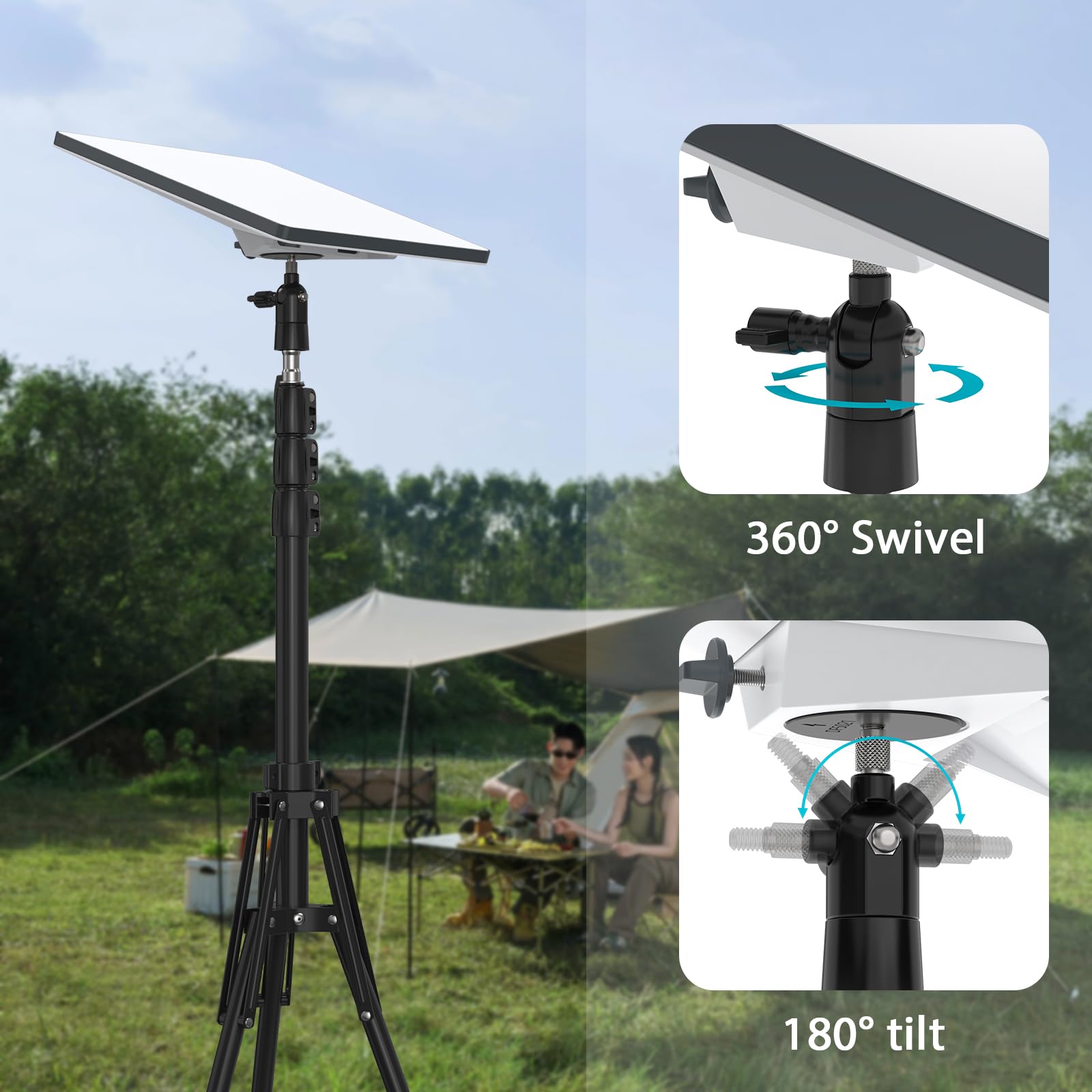 Koroao Starlink Mini Tripod Mount, Starlink Mini Adapter With 1/4'' Screw Mounting Tripod Stand, Adjustable Height 36-70In Starlink Mount, Pole Mounting Kit For Starlink Gen 4(V4) Standard Dish