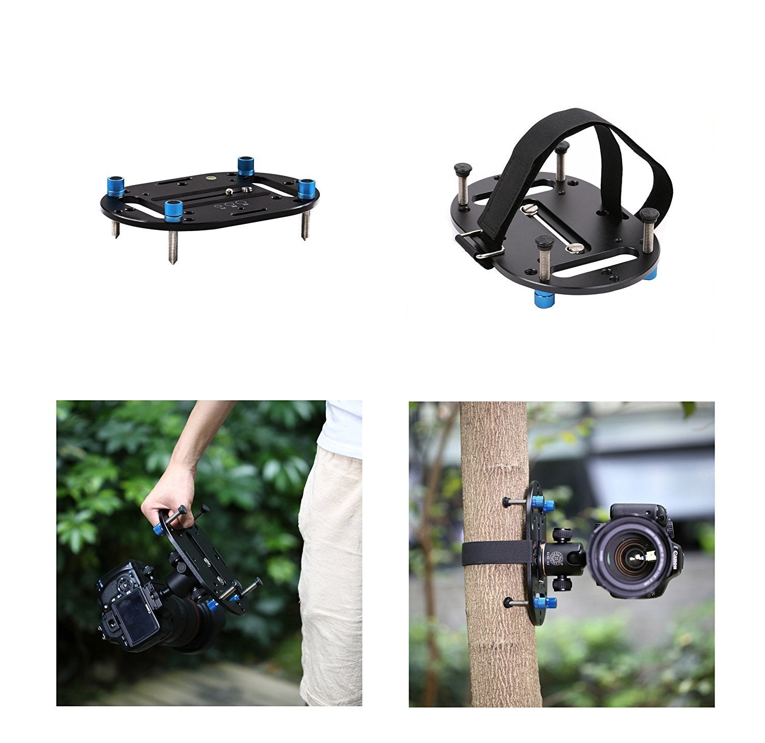 Aoonar Mini Tripod Base Compact Tripod Universal Camera Mount Plate And Versatile Photography Base,Low Angle Shots And Macro Shooting For Dslr Canon Nikon Sony A6000 A7 A7R A9