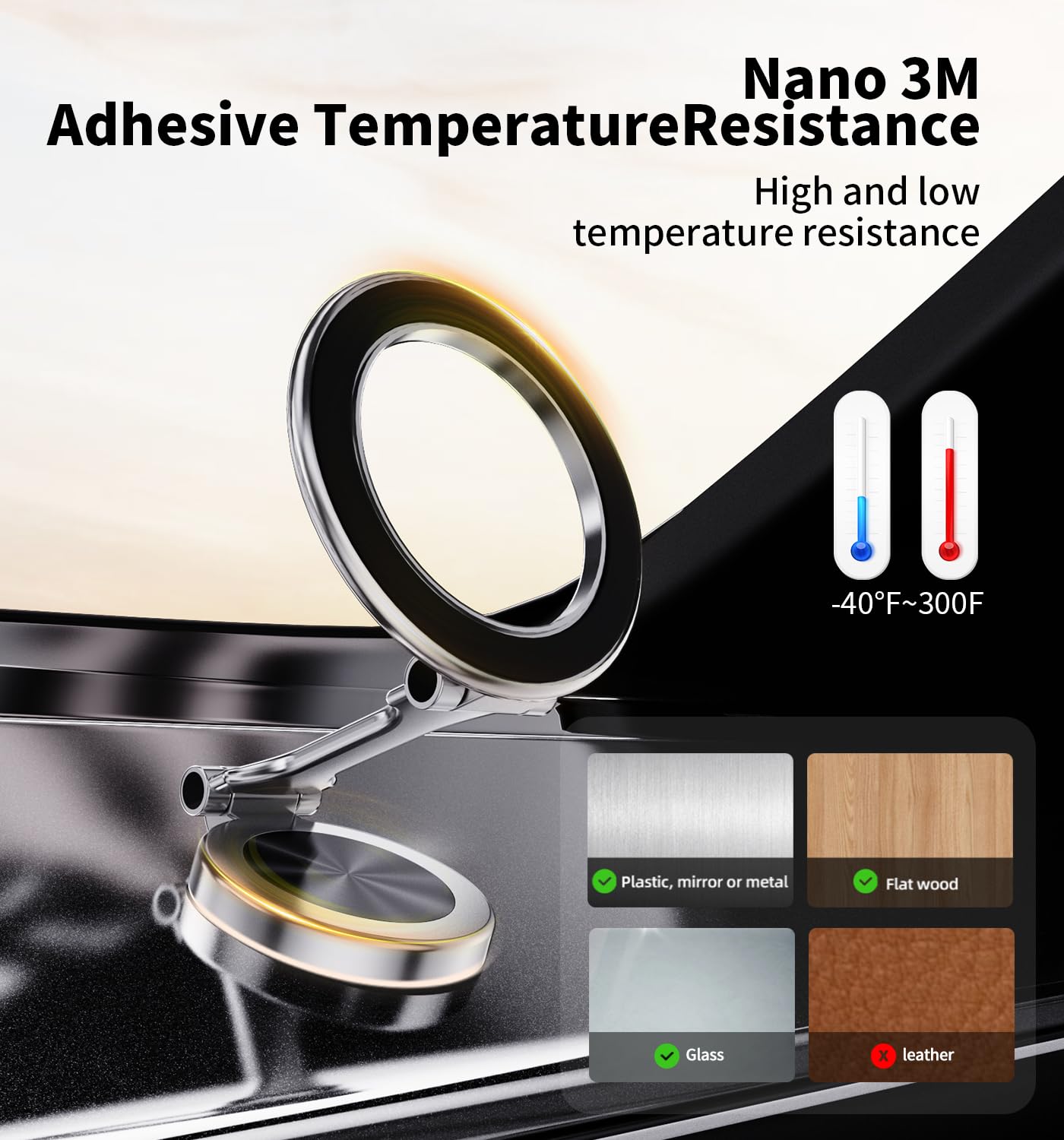 Ibnsdoy Magnetic Phone Holder For Car, Magsafe Car Mount Ultra Magnetic Phone Holder For All Cell Phones For Iphone 16 15 14 13 12 Pro Max (Silver)