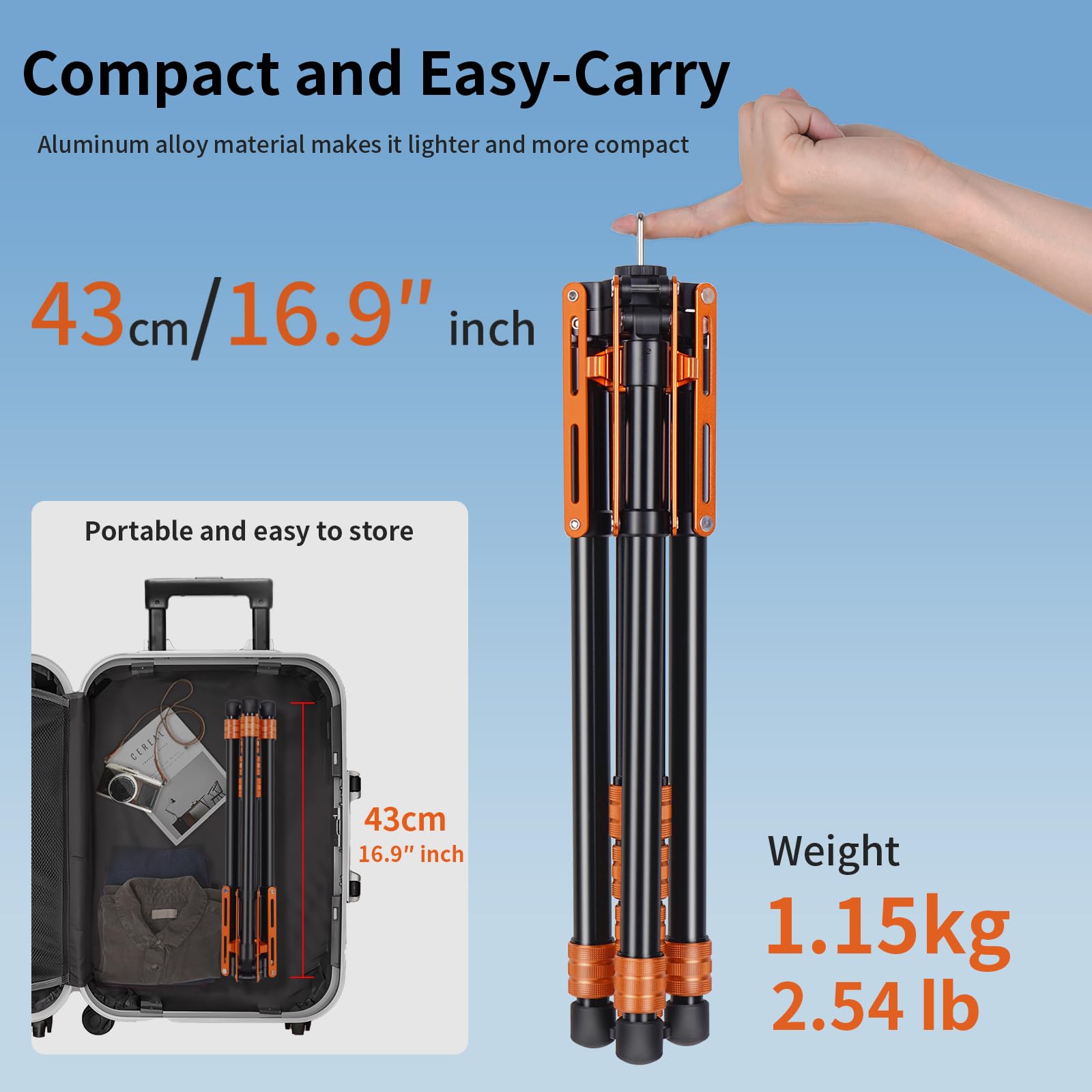 Utasitess Ut288 Portable Light Stand,Adjustable Aluminum Light Photography Tripod Stand With 3/8" To 1/4" Screw,Studio Lighting Tripod For Strobe Light/Webcams/Cameras/Softbox With Carrying Bag