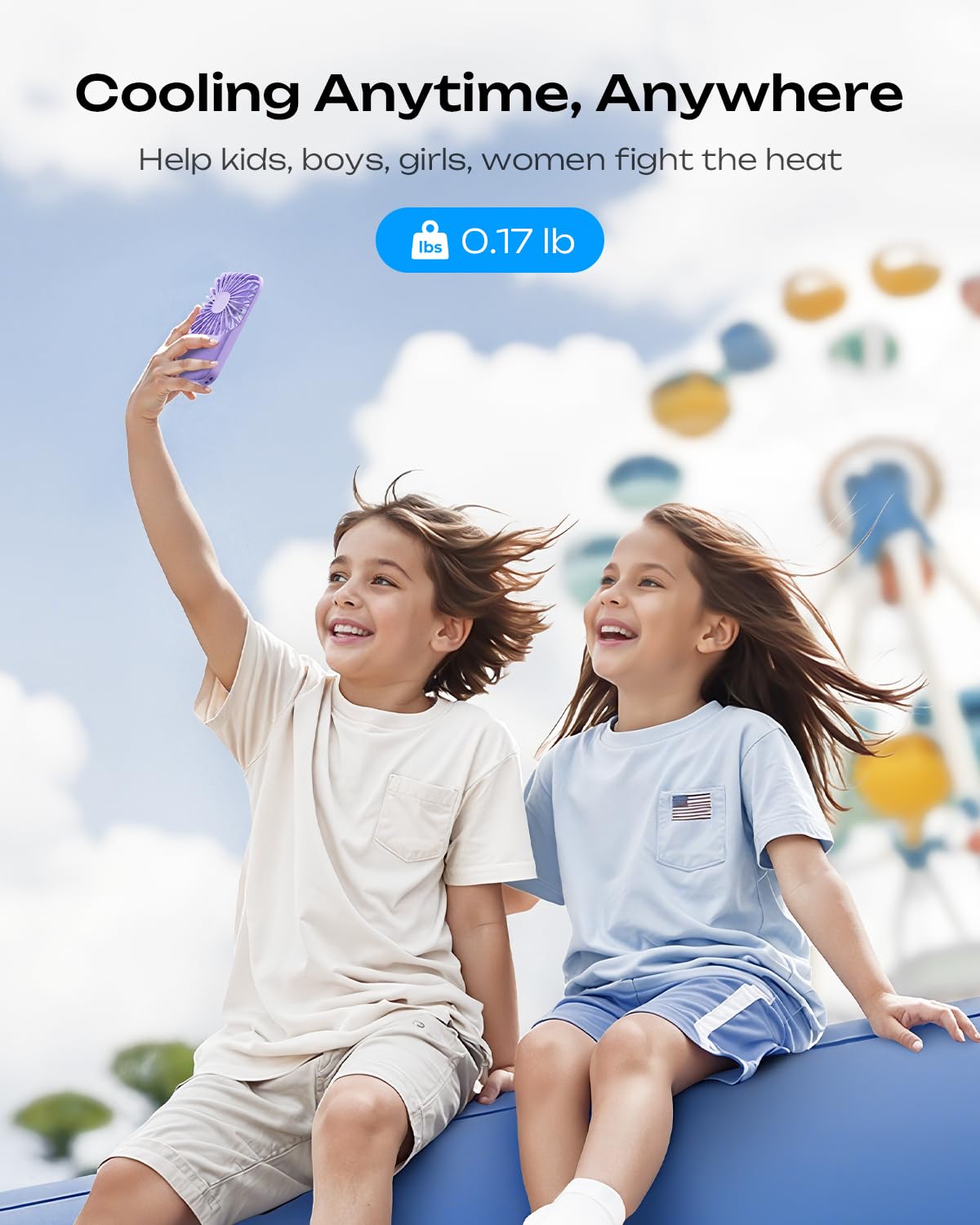 Otlonpe Mini Portable Handheld Fan, Small Personal Rechargeable Hand Held Fan With Foldable Stand