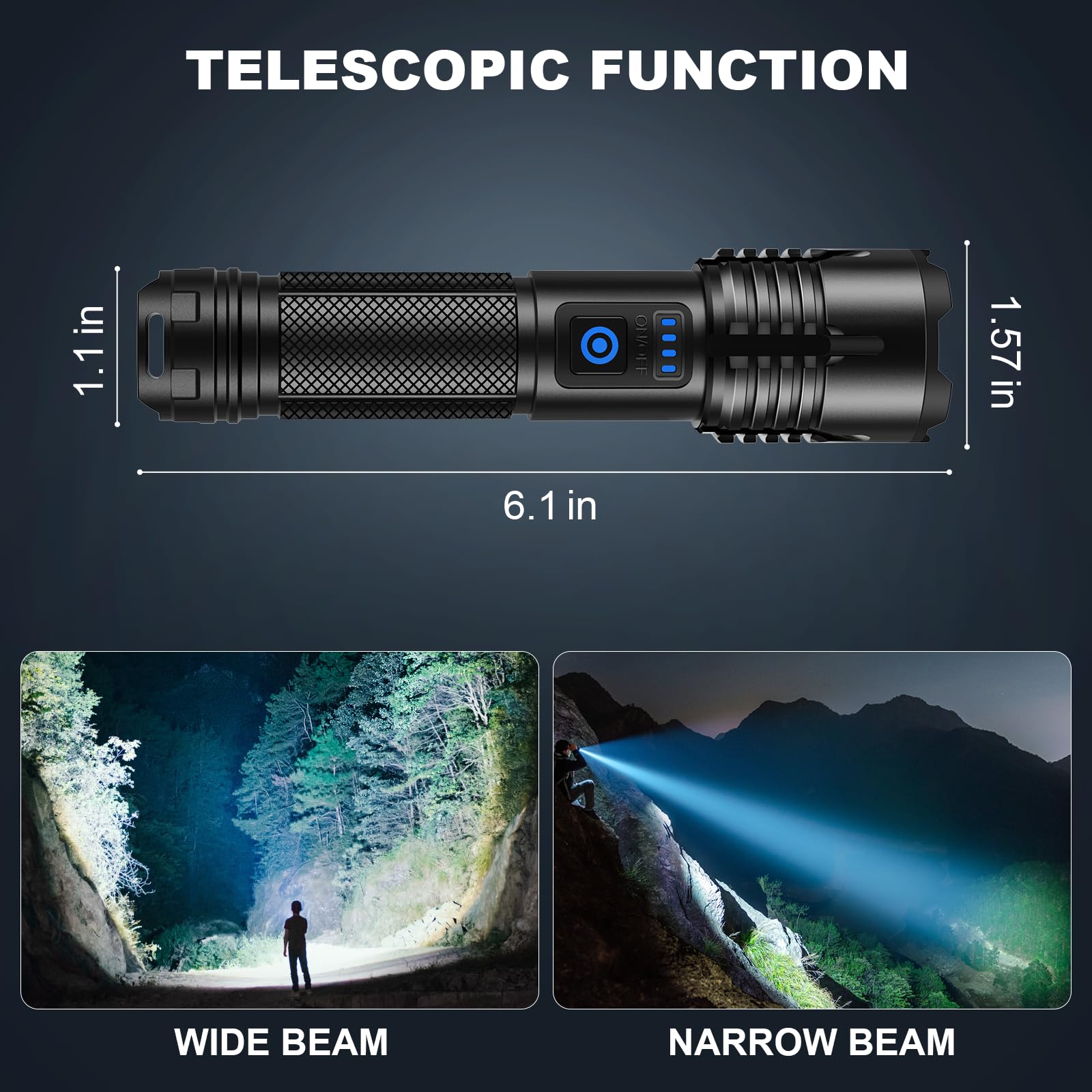 Lylting Rechargeable Flashlights High Lumens, 990000 Lumens Super Bright Led Flashlights With Usb Cable, Adjustable Powerful 5 Modes Waterproof Flashlight Handheld Flash Light For Home Camping