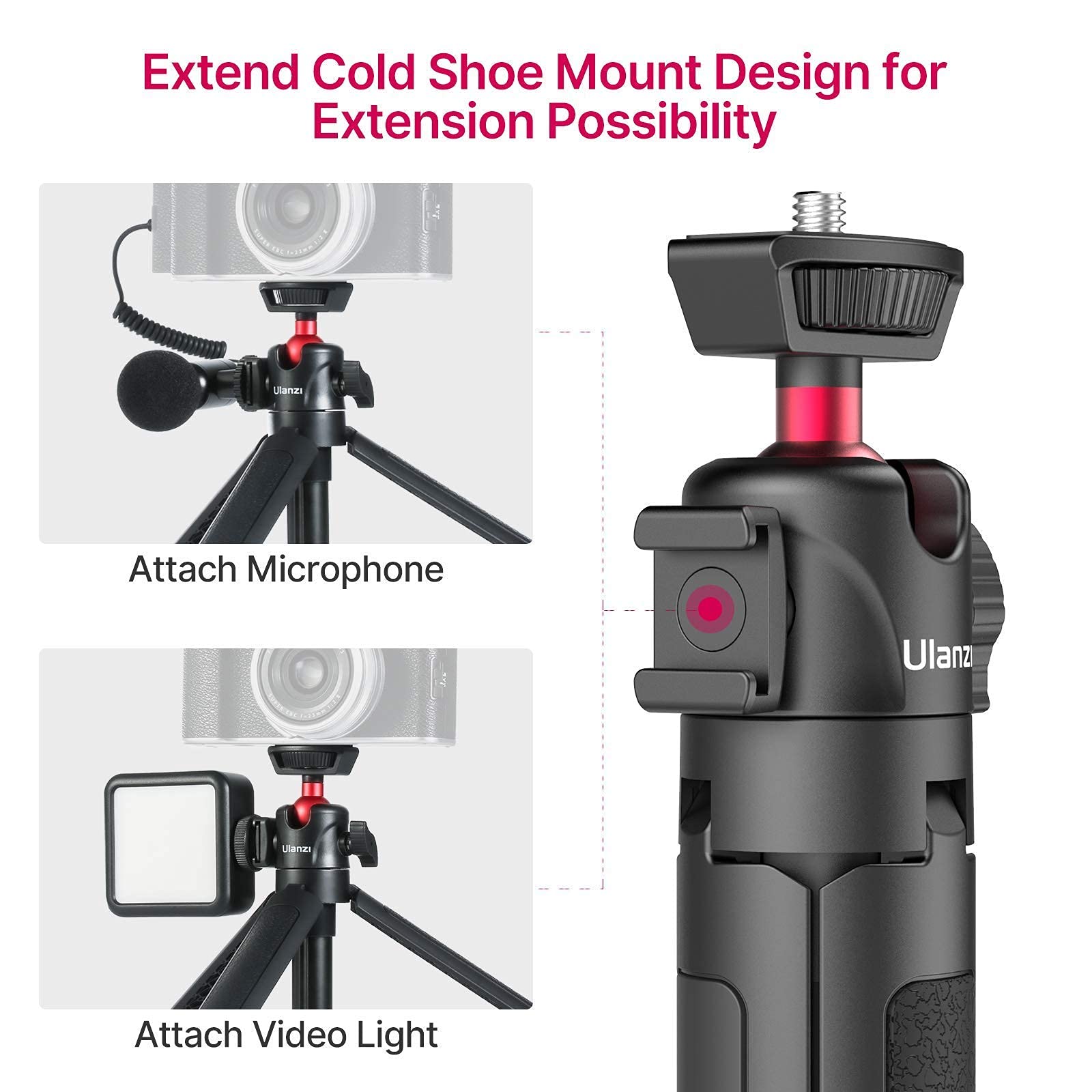 Ulanzi Mt-16 Camera Tripod Stand Holder + Cute Lite Waterproof Light