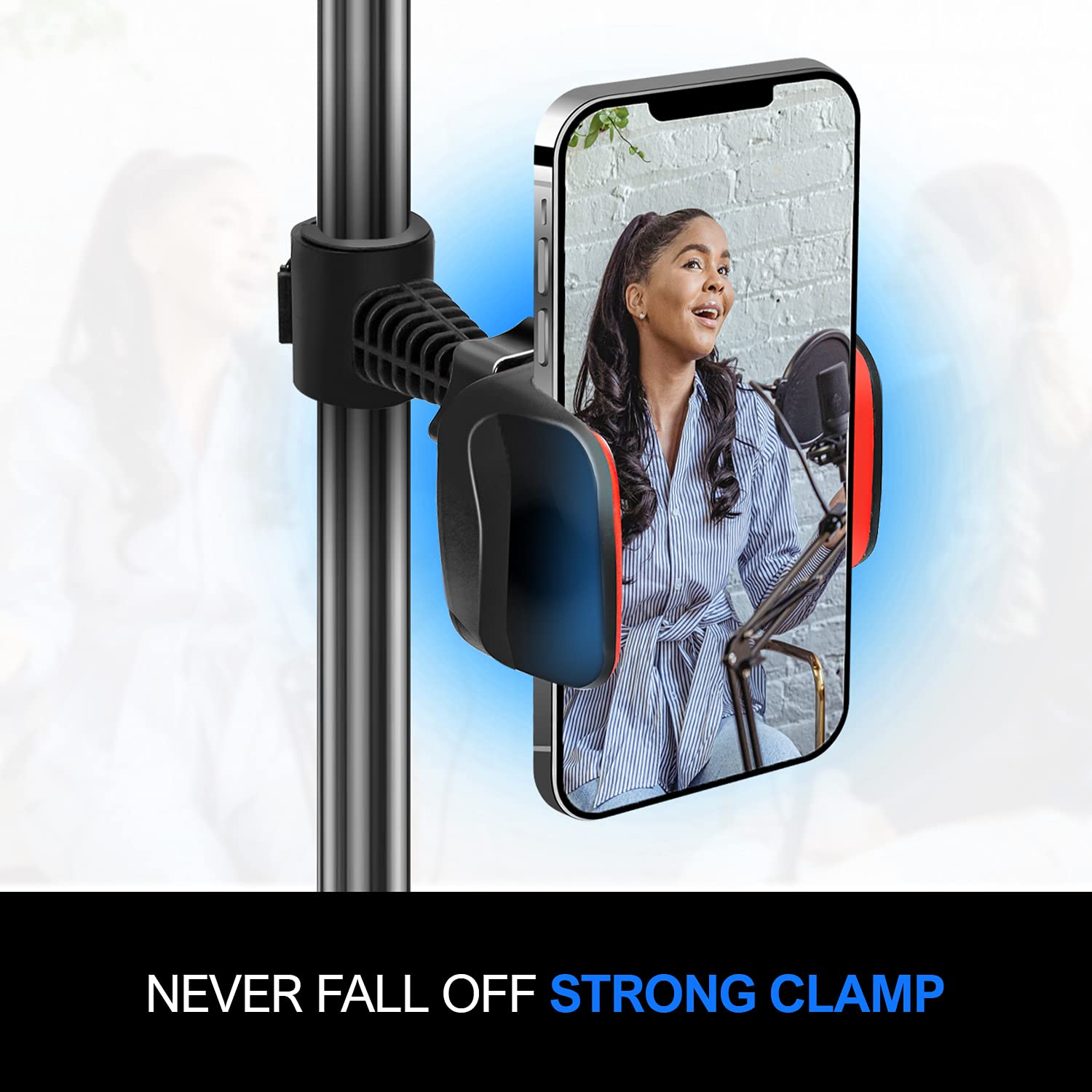 Ls Limo Studio Limostudio Limostudio [1-Pack] 360° Rotatable Phone Holder Ring Light Attachment, Stand, Compatible With Smartphones, For Tripods, Makeup, Video Conferencing, Gaming Live Stream, Photography, Agg3226