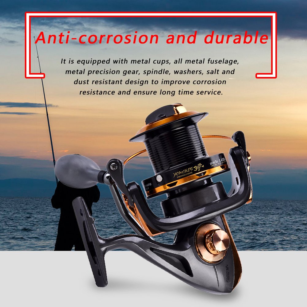 Dilwe Reel 14+1Bb High Speed Metallic Casting Smooth Fishing Reels For Saltwater Freshwater Fishing (11000)