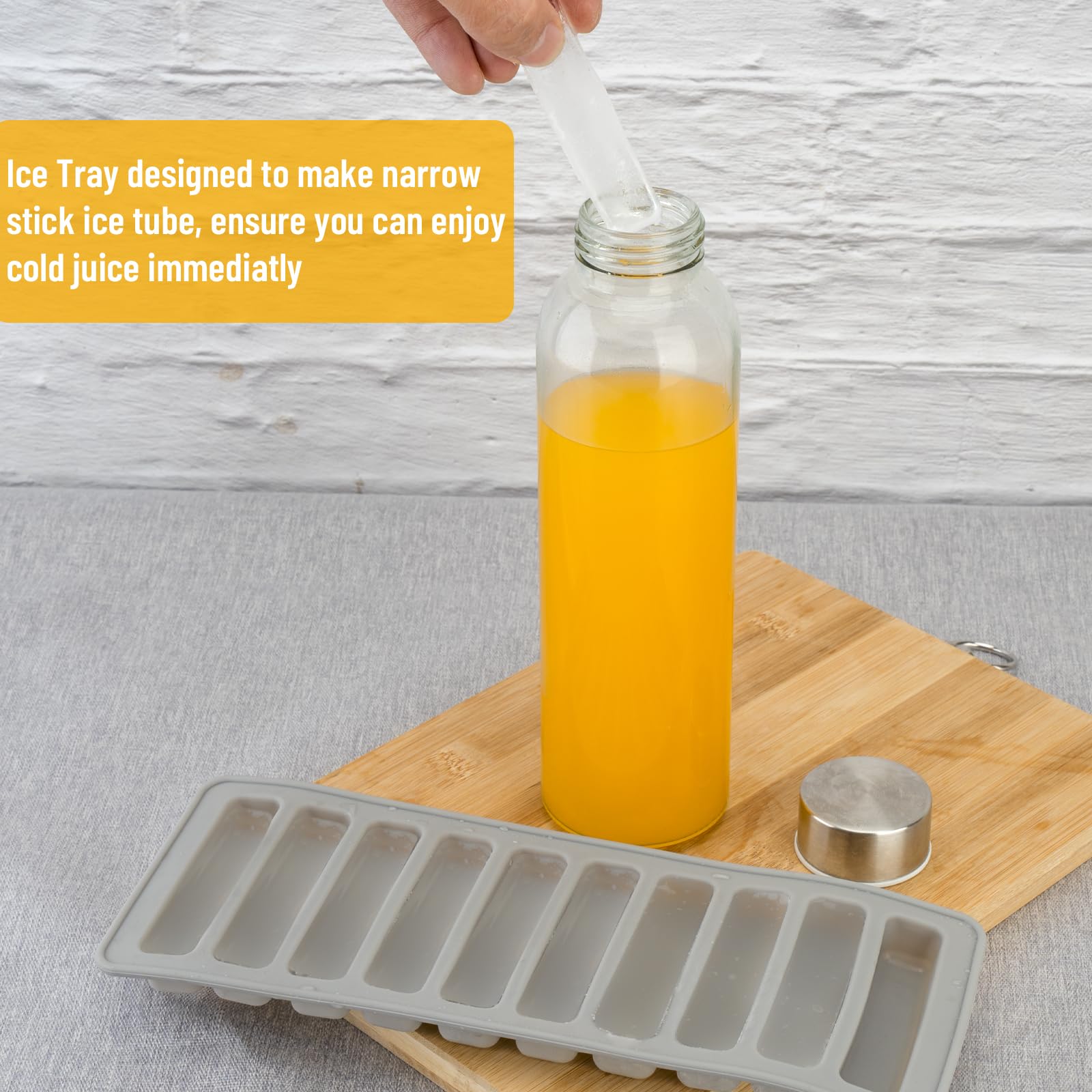 Zukro Glass Water Bottles With Lids 18 Oz, Reusable Clear Juice Bottles With Stainless Steel