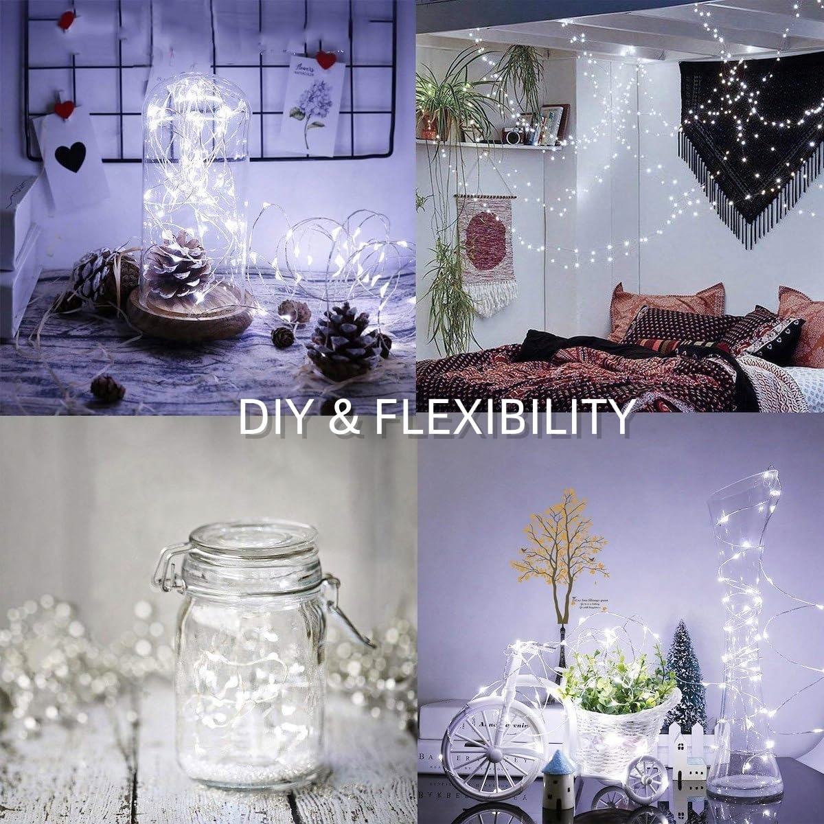 Qitong 2 Pack Pvc Solar Fairy Lights, Each 33Ft 100 Led String Lights Outdoor Waterproof, 8 Modes White Solar Lights