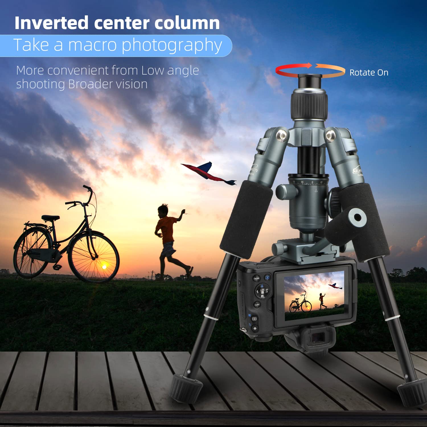 Glorich Portable Tabletop 20” Mini Tripod With 360 Degree Ball Head, Aluminum Alloy Small Travel Desktop Tripod Max Load 13 Lbs Compatible With Dslr Camera Sony Canon Nikon Video Camcorder Phones
