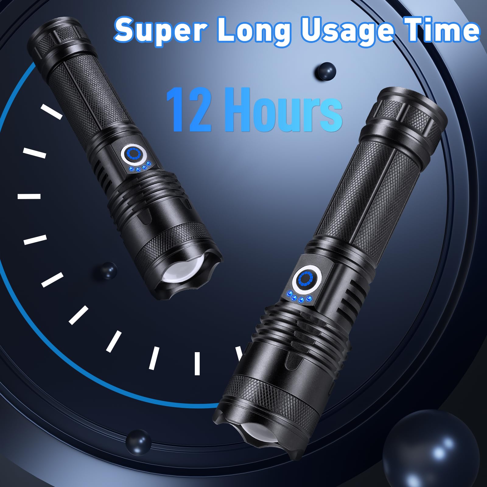 Kmivo Rechargeable Flashlights 990,000 High Lumen, 2 Pack Super Bright Led Flashlight With 5 Modes, High Powered Flash Light For Home, Camping, Outdoor, Emergencies, Hiking