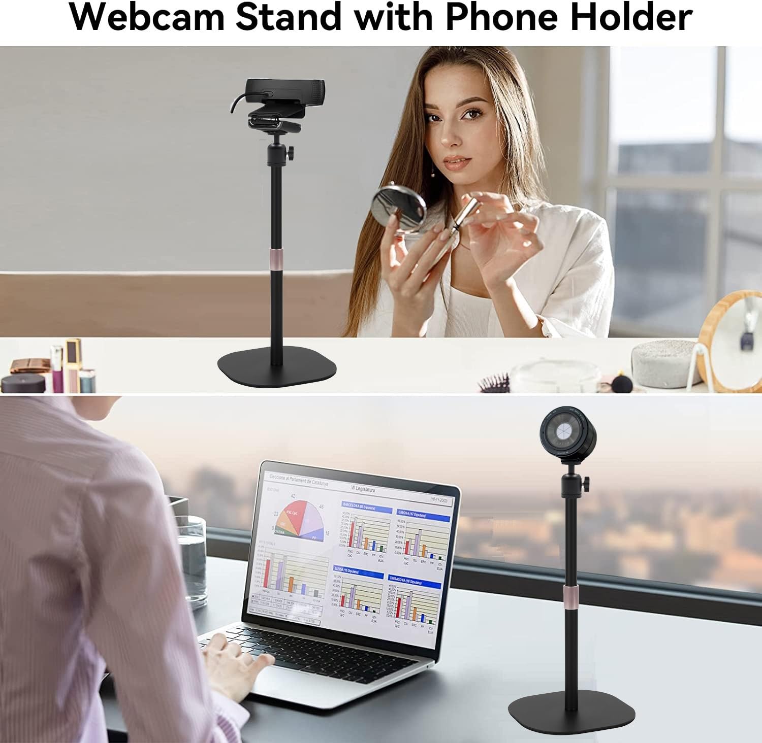 Acetaken Heavy-Duty Webcam Stand, 18-Inch Desktop Webcam Tripod Holder Compatible With Razer Kiyo Pro Ultra 4K,Kiyo Pro,Kiyo X,Kiyo 1080P Webcams