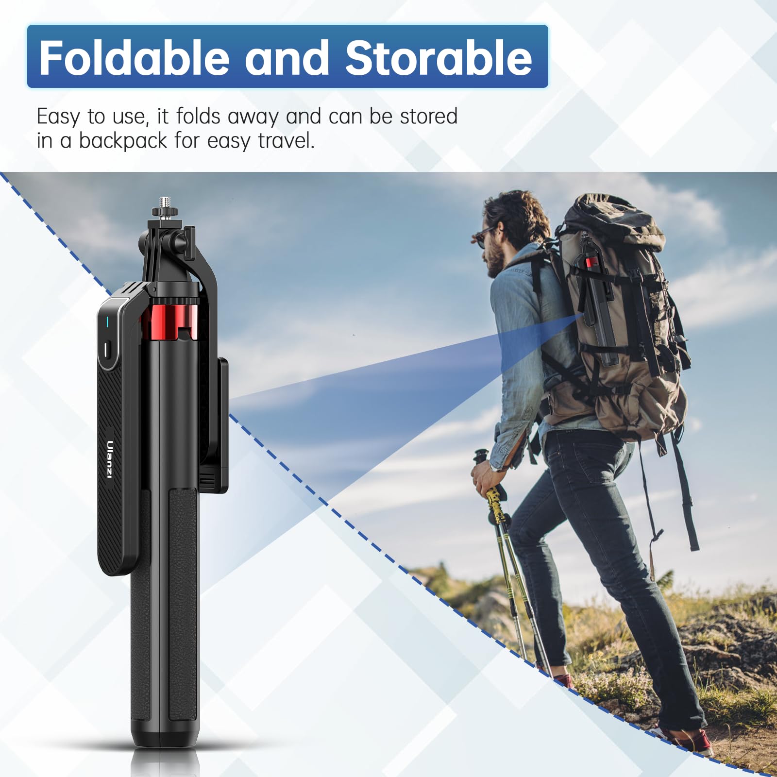 Ulanzi Ma09 Selfie Stick Tripod, 71'' Extendable Phone Tripod With Remote, Portable Cellphone Stand Quadrapod For Iphone/Samsung/Camera/Gopro