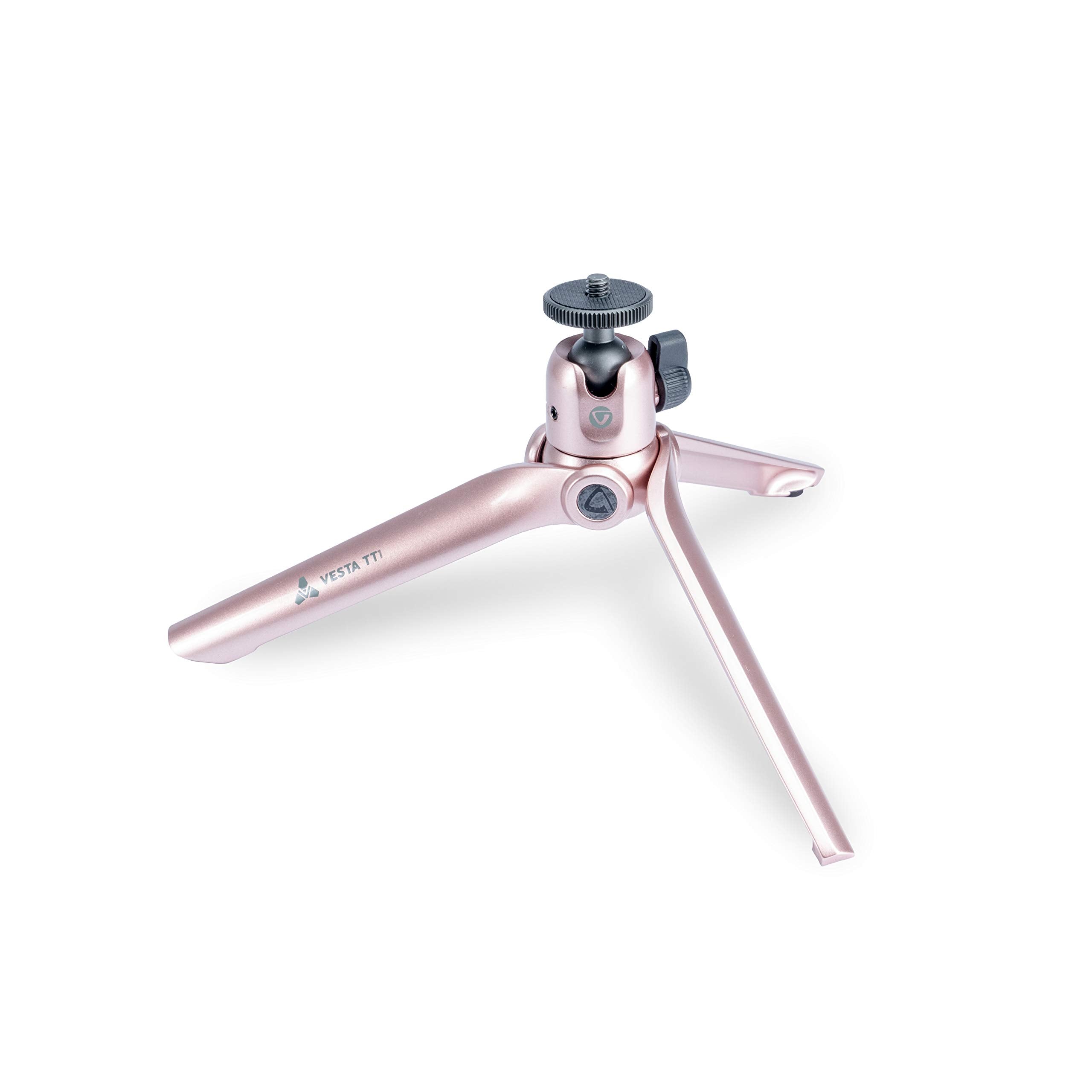 Vanguard Vesta Tt Aluminum Tabletop Tripod With Smart Phone Holder - Rose (Vesta Tt1 Rose)