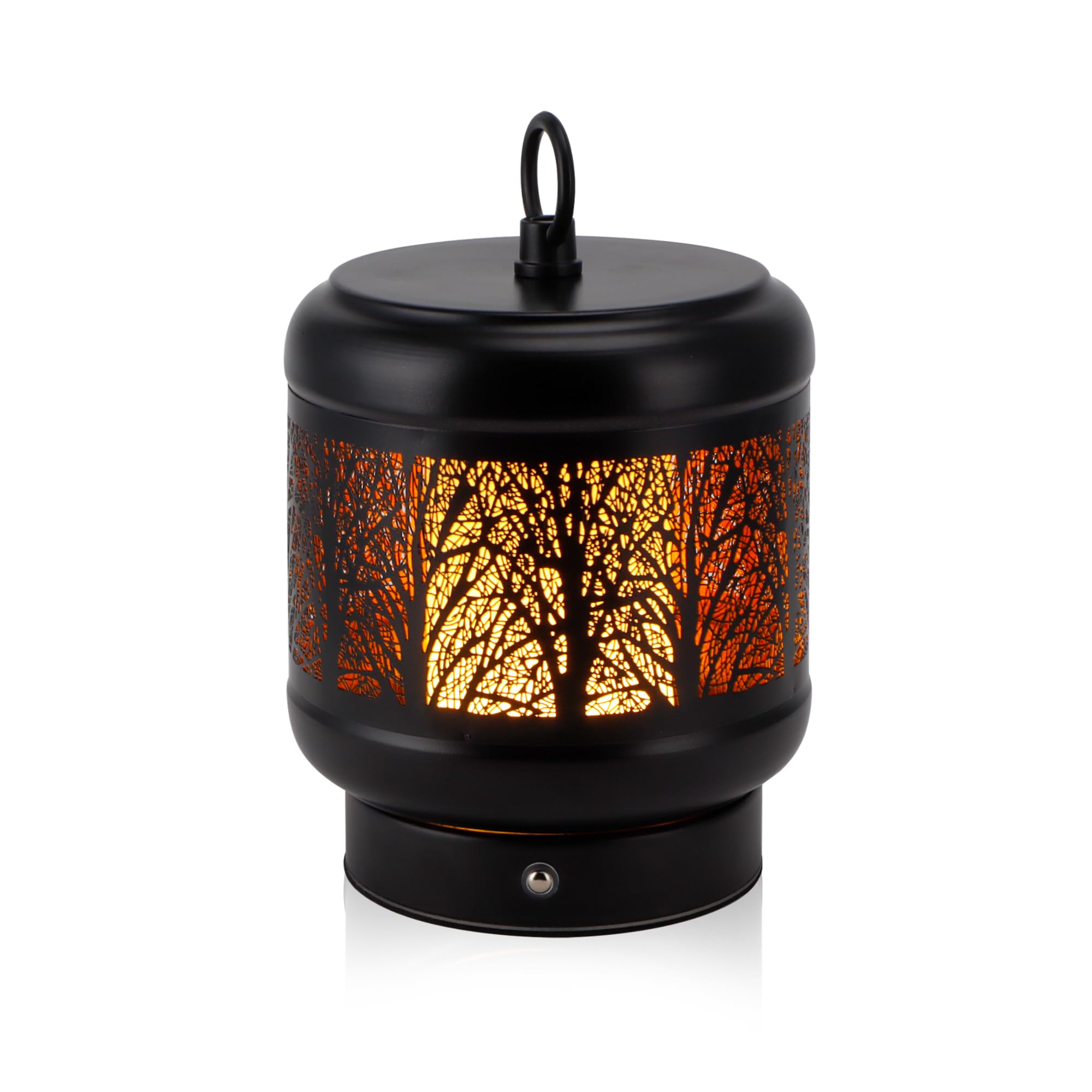 Trirocks Cordless Table Lamp Rechargeable Battery Operated Ambient Lighting With Tree Shadow Shade, 3-Color Touch Dimmable Led Night Light For Bar,Coffee Table, Patio,Camping