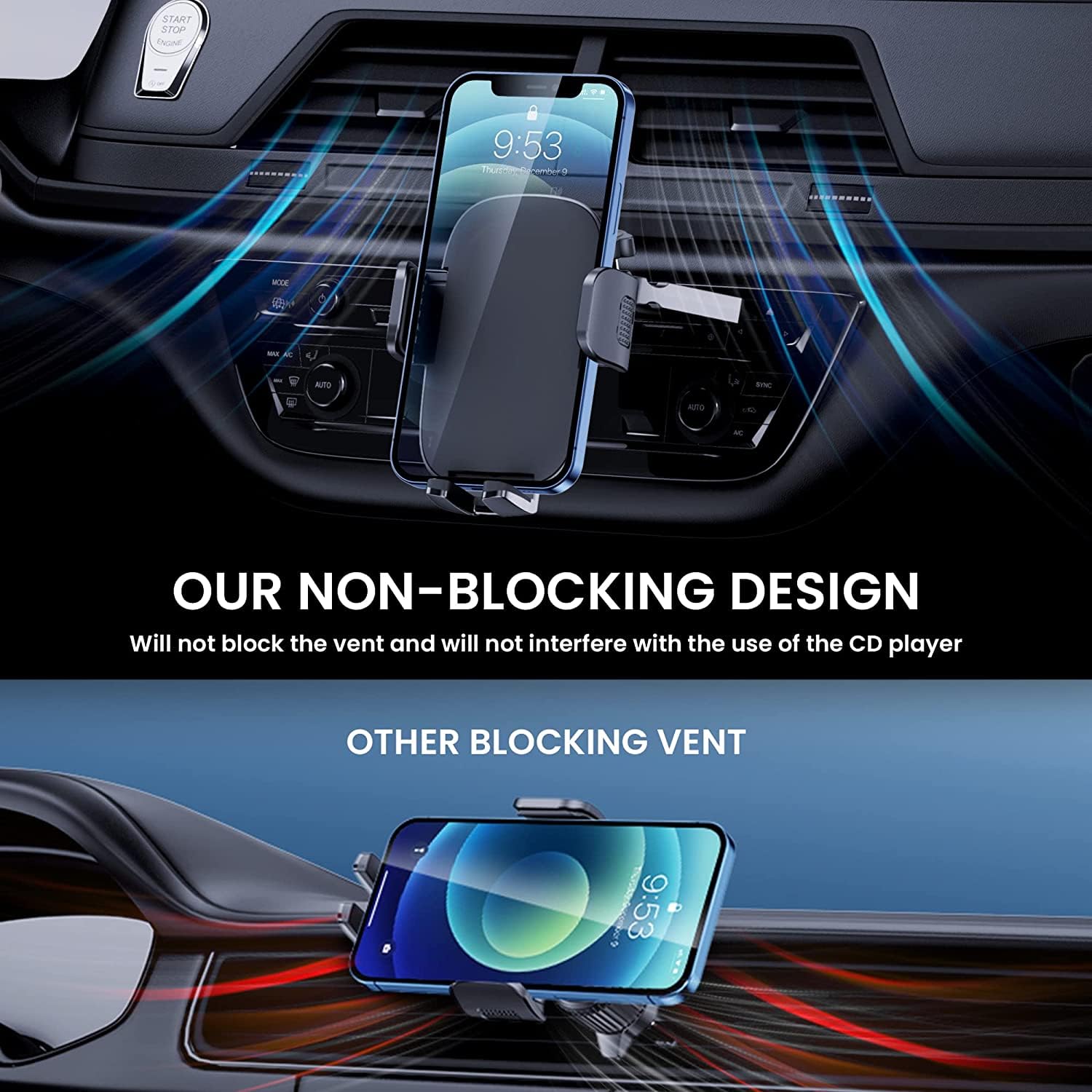 Ticilfo Phone Mount For Car Phone Holder Mount  Metal Cd Slot Phone Holder Car Cell Phone Holder Thick Cases Friendly Iphone Holder For Car Mount For Cd Player Fit For All Iphone Smartphone