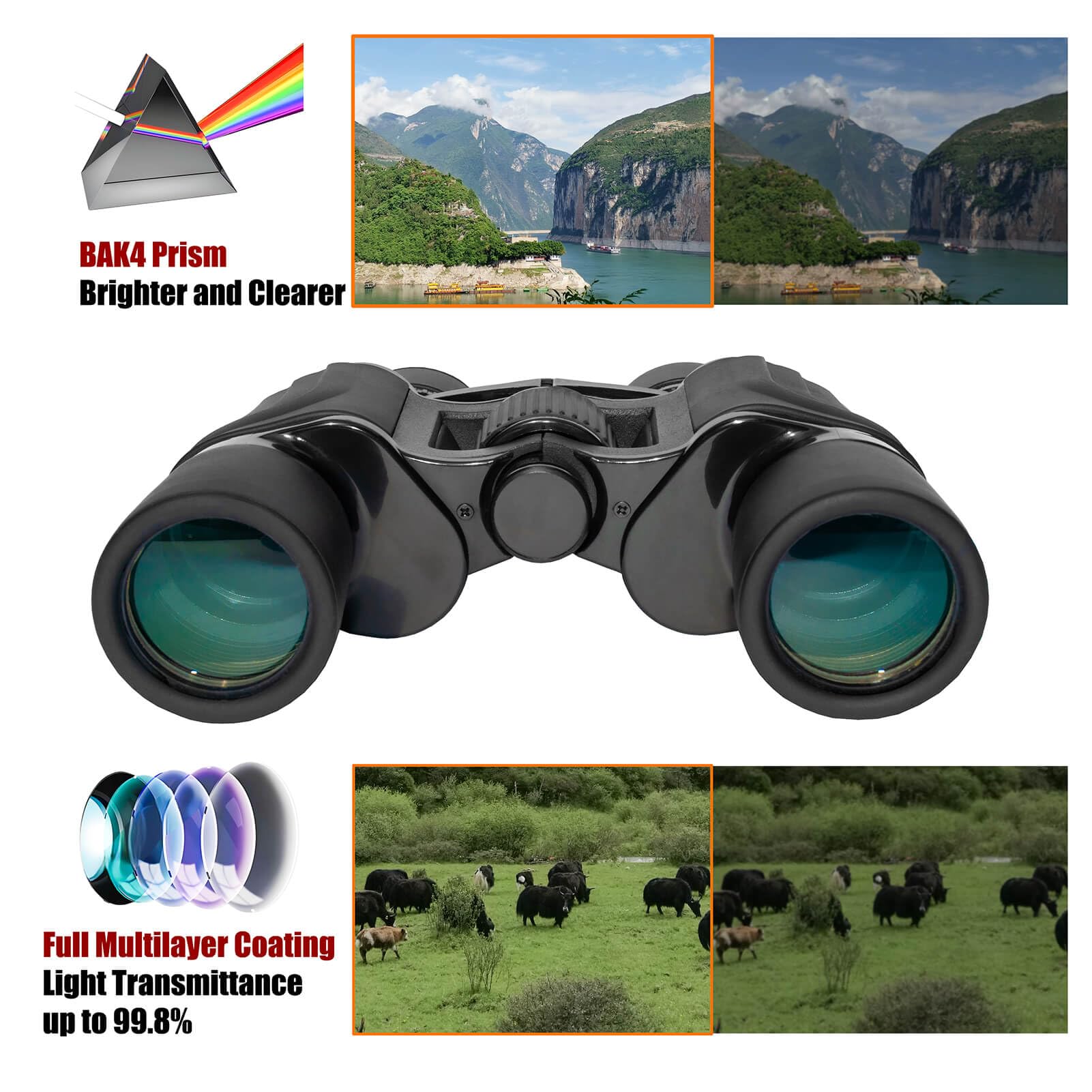 Klinkleay 8X42 Binoculars For Adults - Best For Bird Watching, Hunting, Travel - Hd Vision With 24Mm Eyepiece, Bak-4 Prism, Multilayer Coating - Ideal For Outdoor, Sports, Concerts