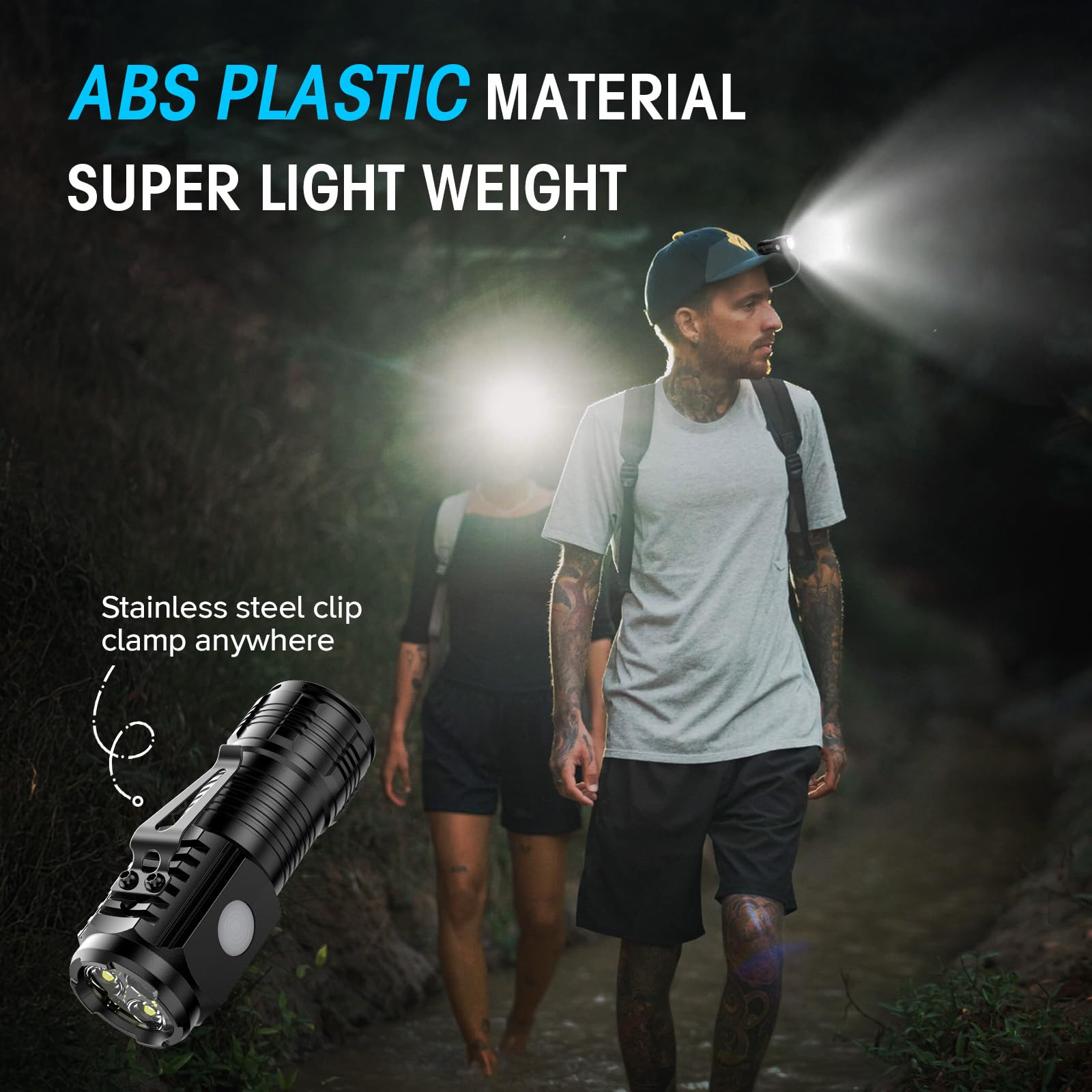 Letmy Rechargeable Mini Flashlights With Magnetic Base, 4 Pack Bright 3 Led Flash Lights, Small Edc Flashlight With Belt Clip, 4 Lighting Modes Portable Rechargeable Flashlights For Camping Home