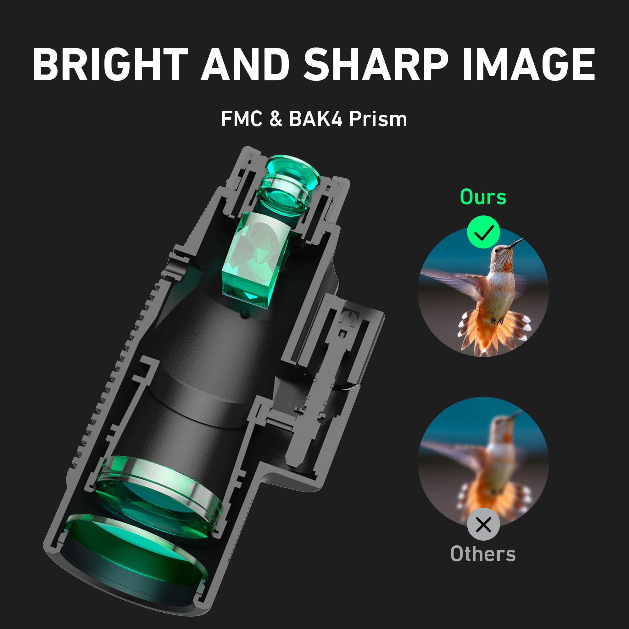 Gosky 15X52 Hd Monocular, Monocular For Adults High Powered With Tripod, Monocular Compact With Bak4 Prism & Fmc Lens, Bluetooth Camera Remote, Monoculars For Hunting, Bird Watching, Hiking,Traveling