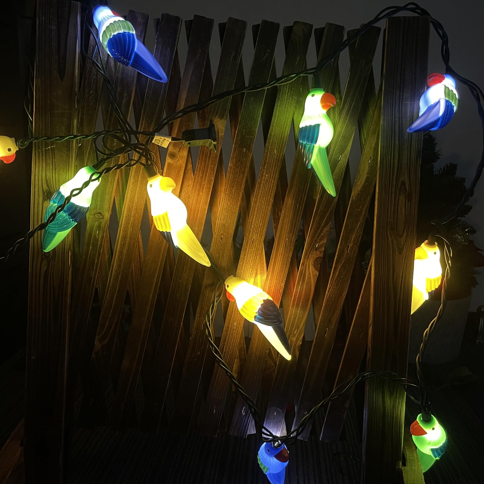Abeja Parrot String Lights, 8.5Ft Parrot Fairy Led String Lights With 10 Parrot Lights For Tropical Themed String Light For Bedroom, Birthday, Camping, Indoor, Outdoor, Parrot Decor
