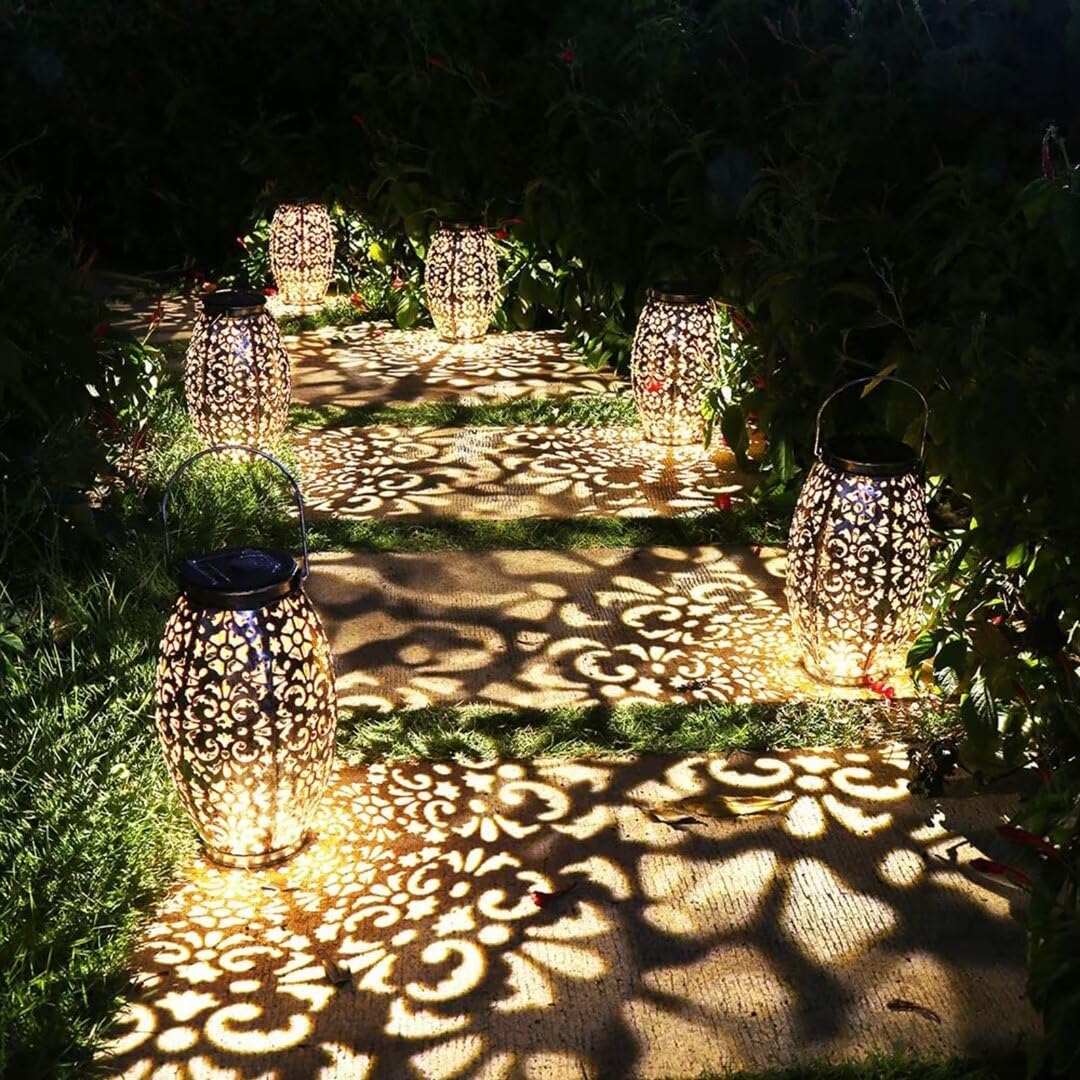 Kaixoxin Solar Lantern Lights For Hanging Or Table Outdoor Solar Light For Patio Courtyard Garden (Silver-1)