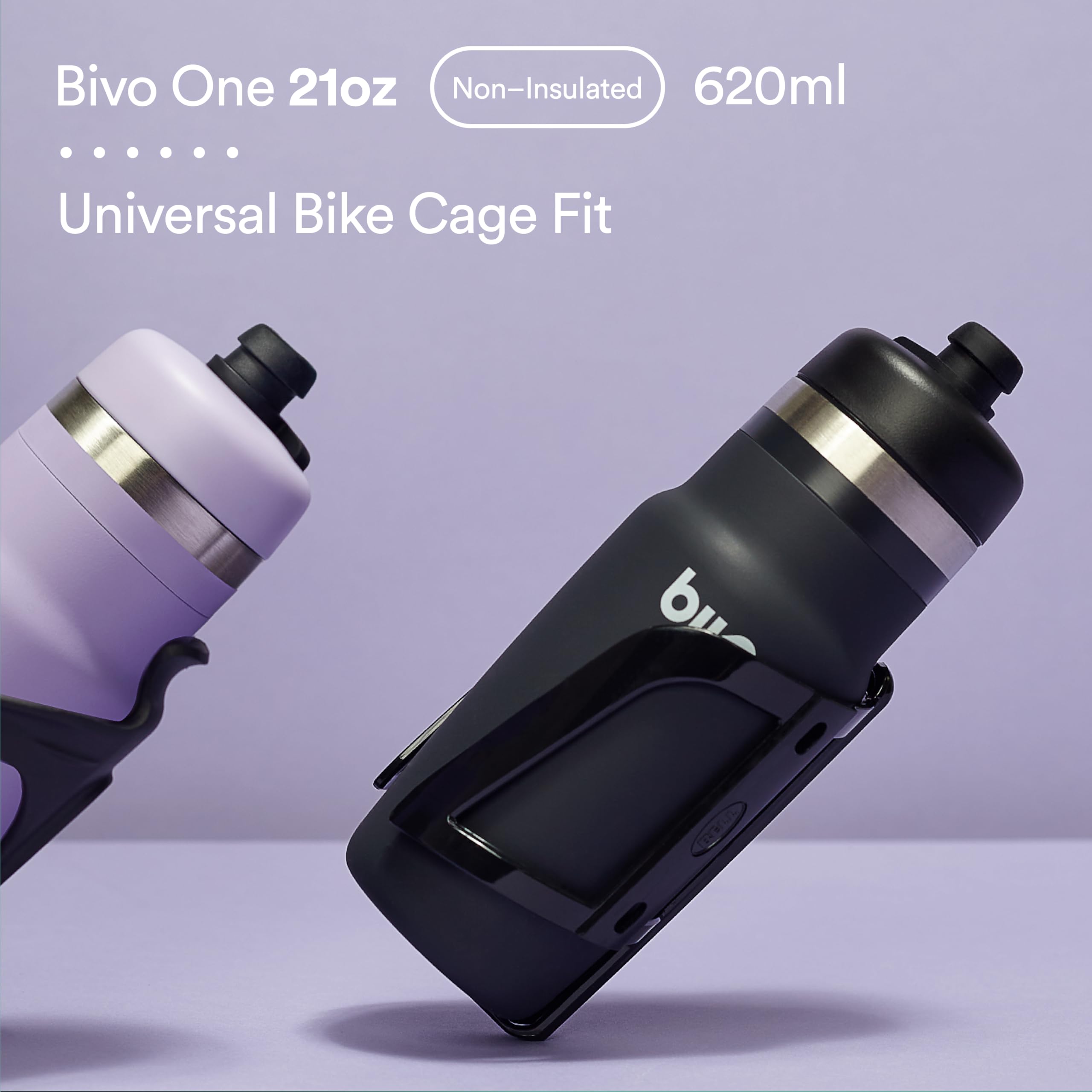 Bivo One 21Oz Non Insulated Stainless Steel Bike Water Bottle - Lightweight For Cycling, Travel